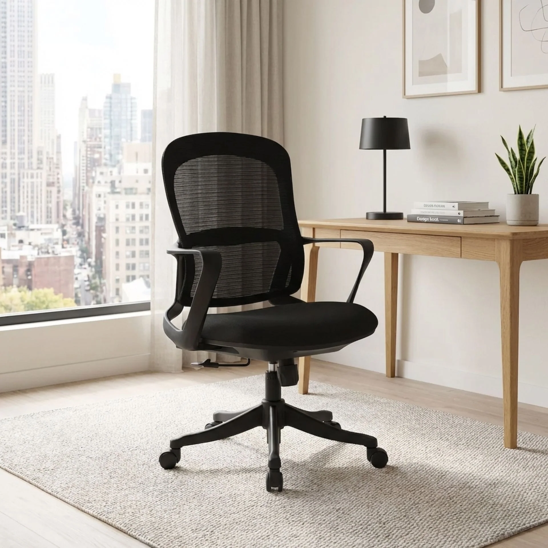 Raya Office Chair - Black - Image 4