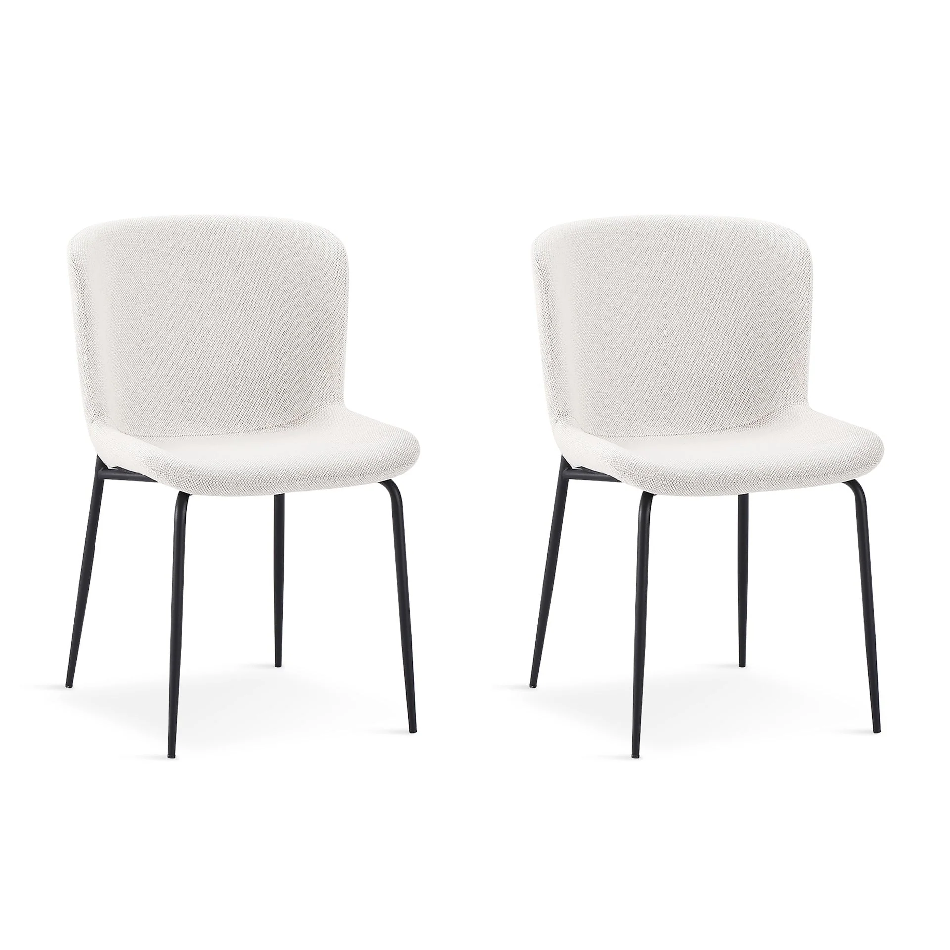 Rayne Dining Chair - Set of 2 - Beige + Black - Image 3