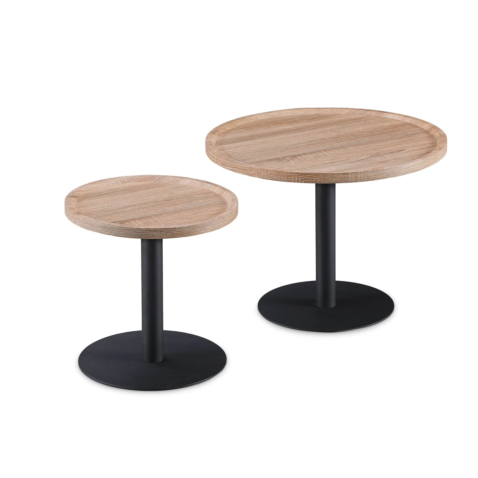 Remy Round Coffee Table - Set Of 2 - Oak - Image 6