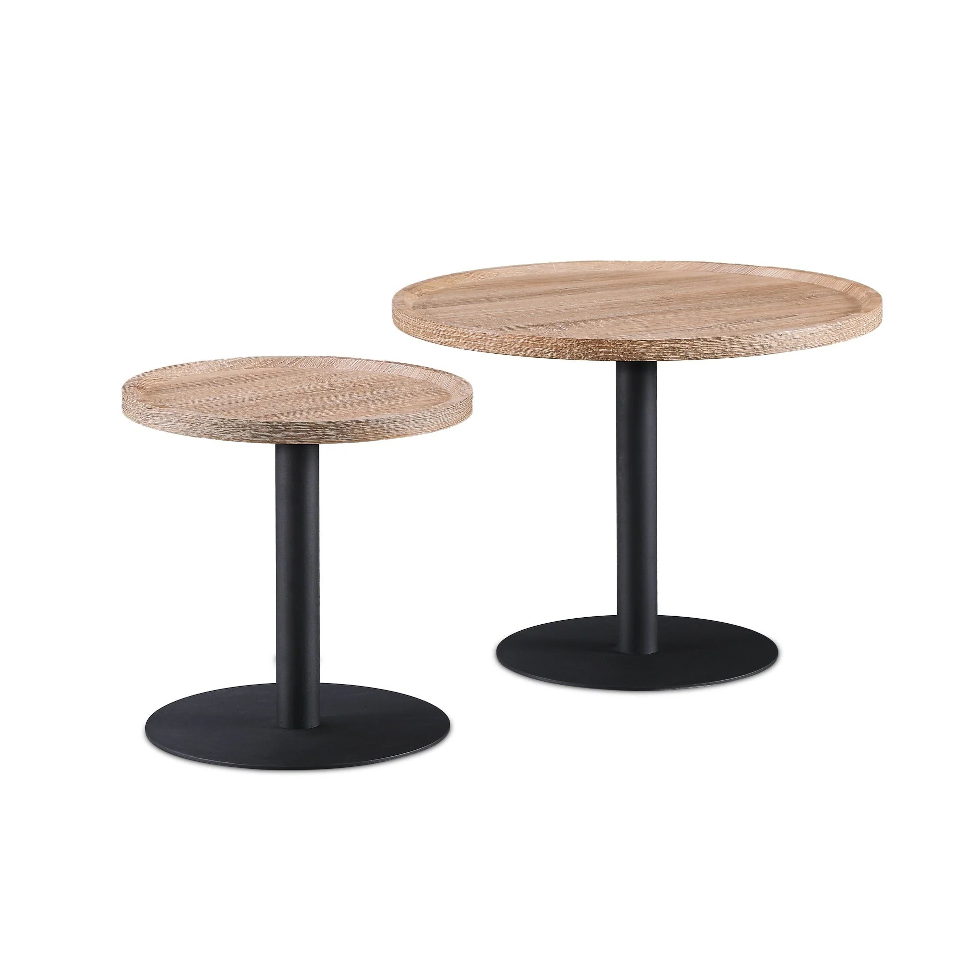 Remy Round Coffee Table - Set Of 2 - Oak - Image 7