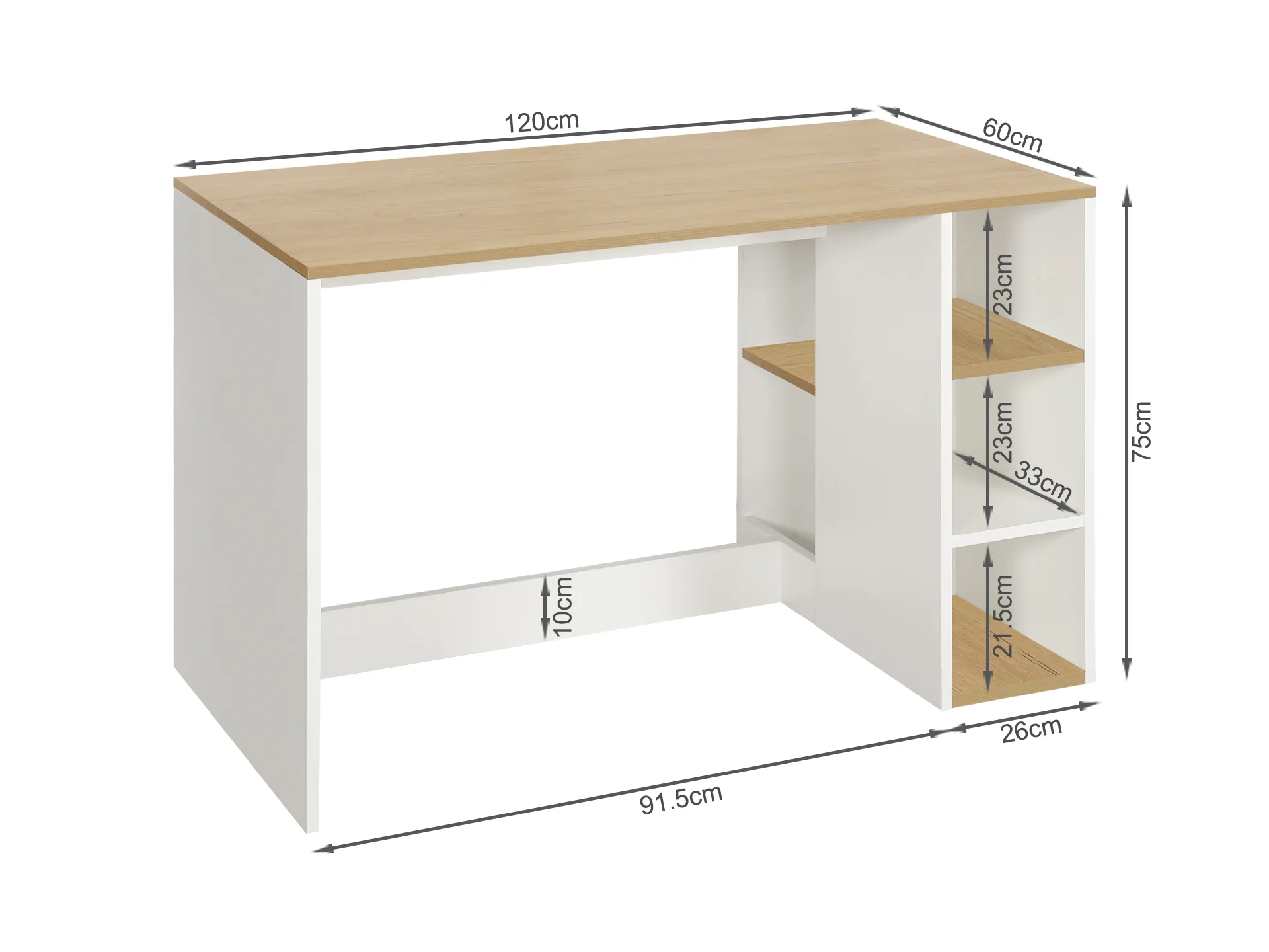Rhett 120cm Computer Desk - Oak - Image 5