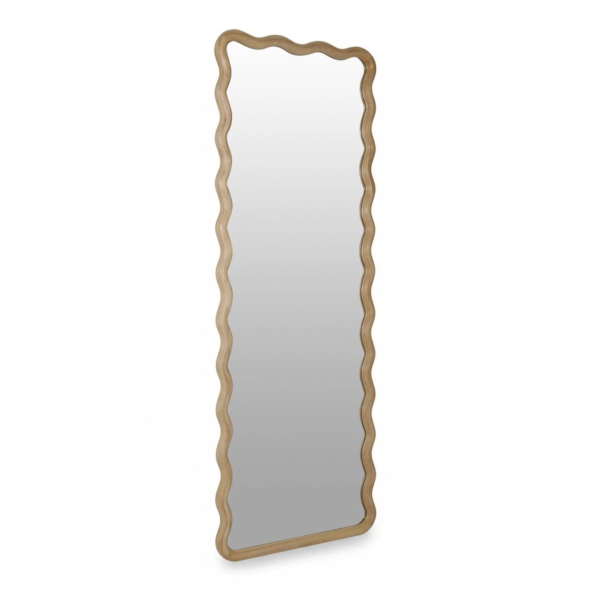 Ripple Wavy Wooden Full Length Mirror 160cm - Light Wood - Image 10