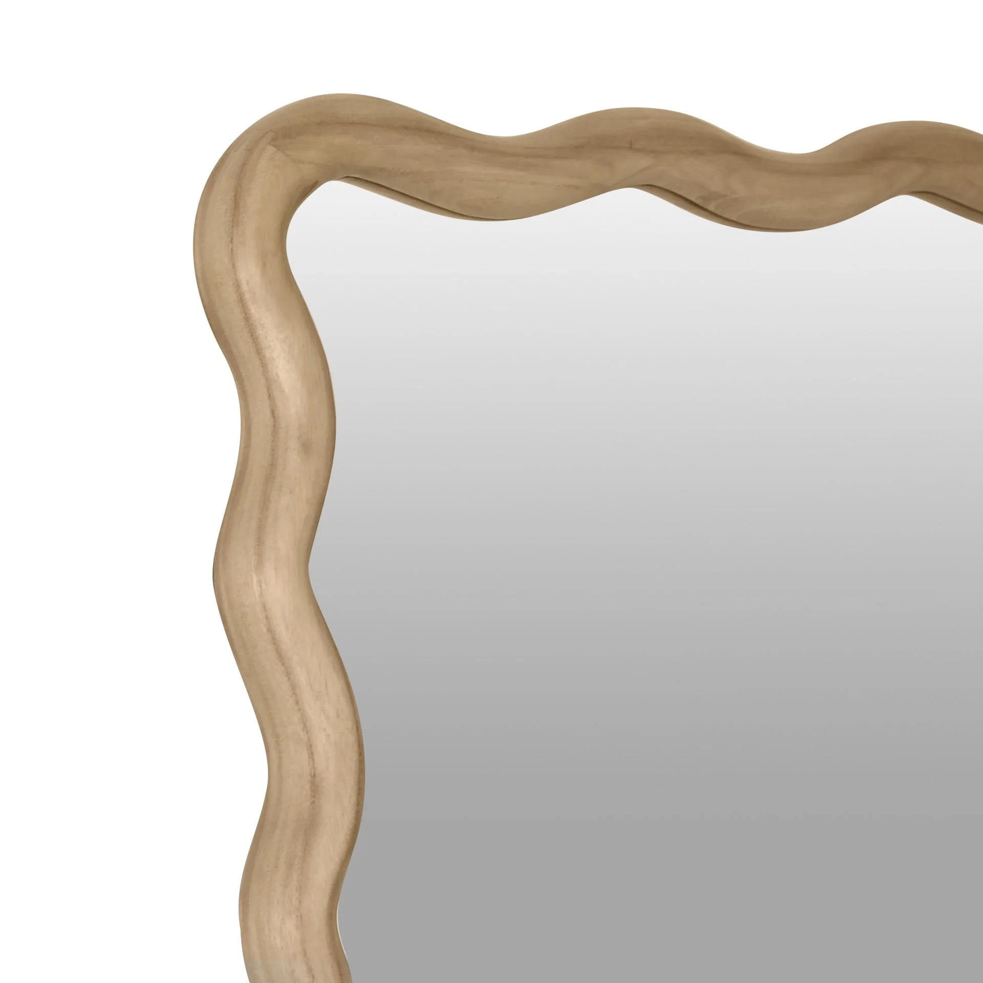 Ripple Wavy Wooden Full Length Mirror 160cm - Light Wood - Image 13