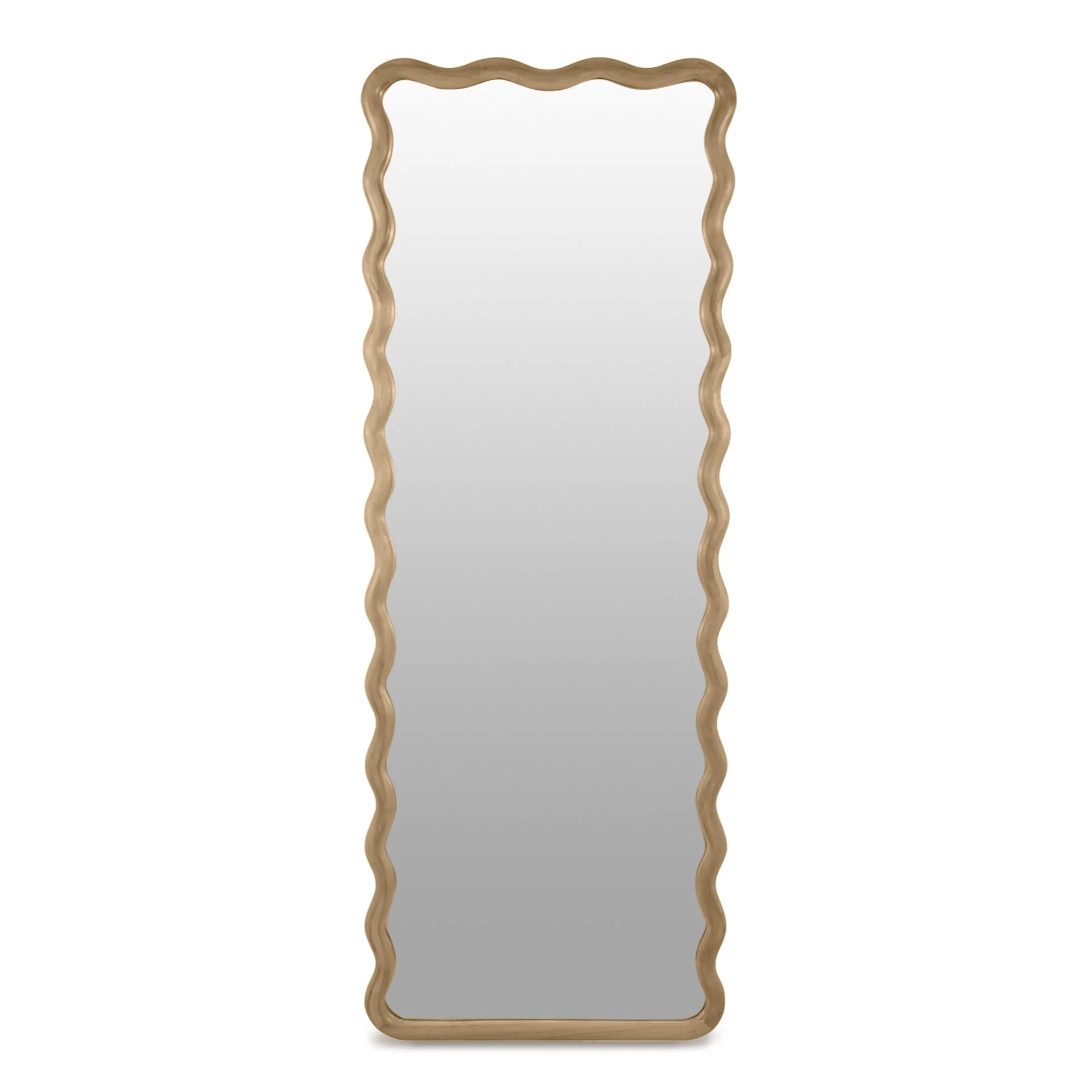 Ripple Wavy Wooden Full Length Mirror 160cm - Light Wood - Image 8