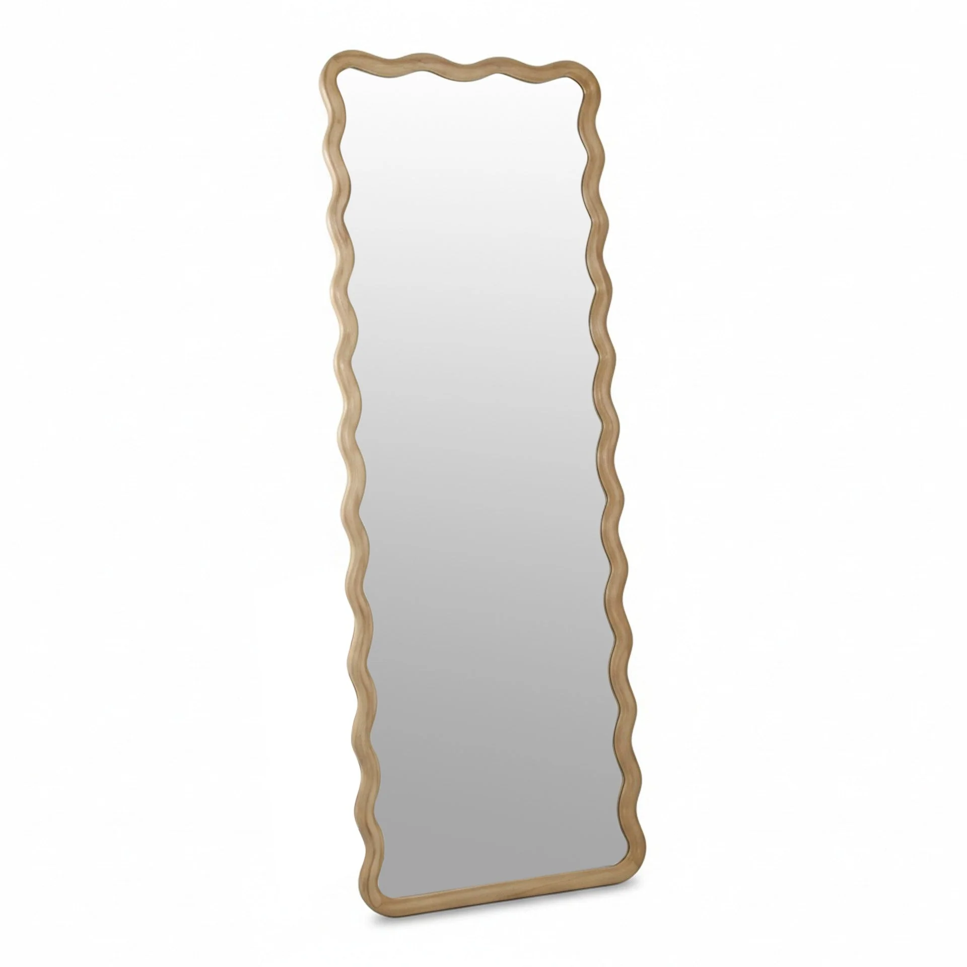 Ripple Wavy Wooden Full Length Mirror 160cm - Light Wood - Image 9