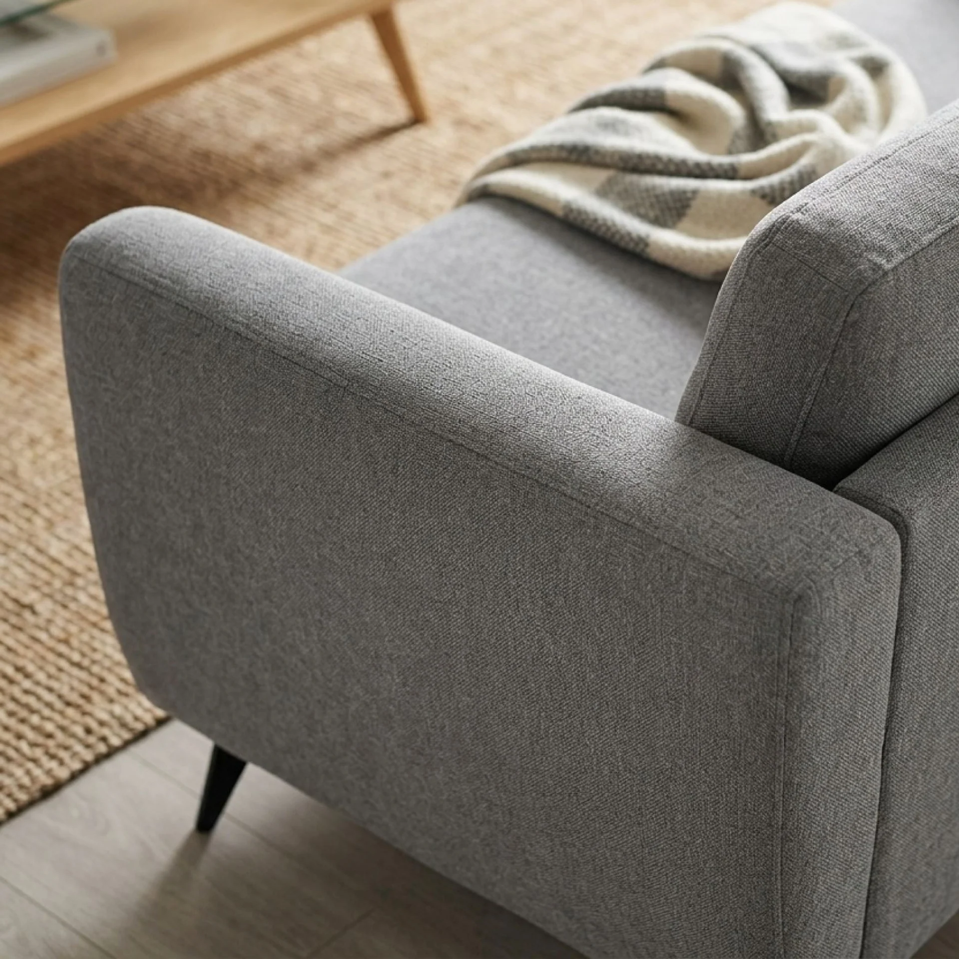 Rivel Chenille 2 Seater Sofa - Ash Grey - Image 7