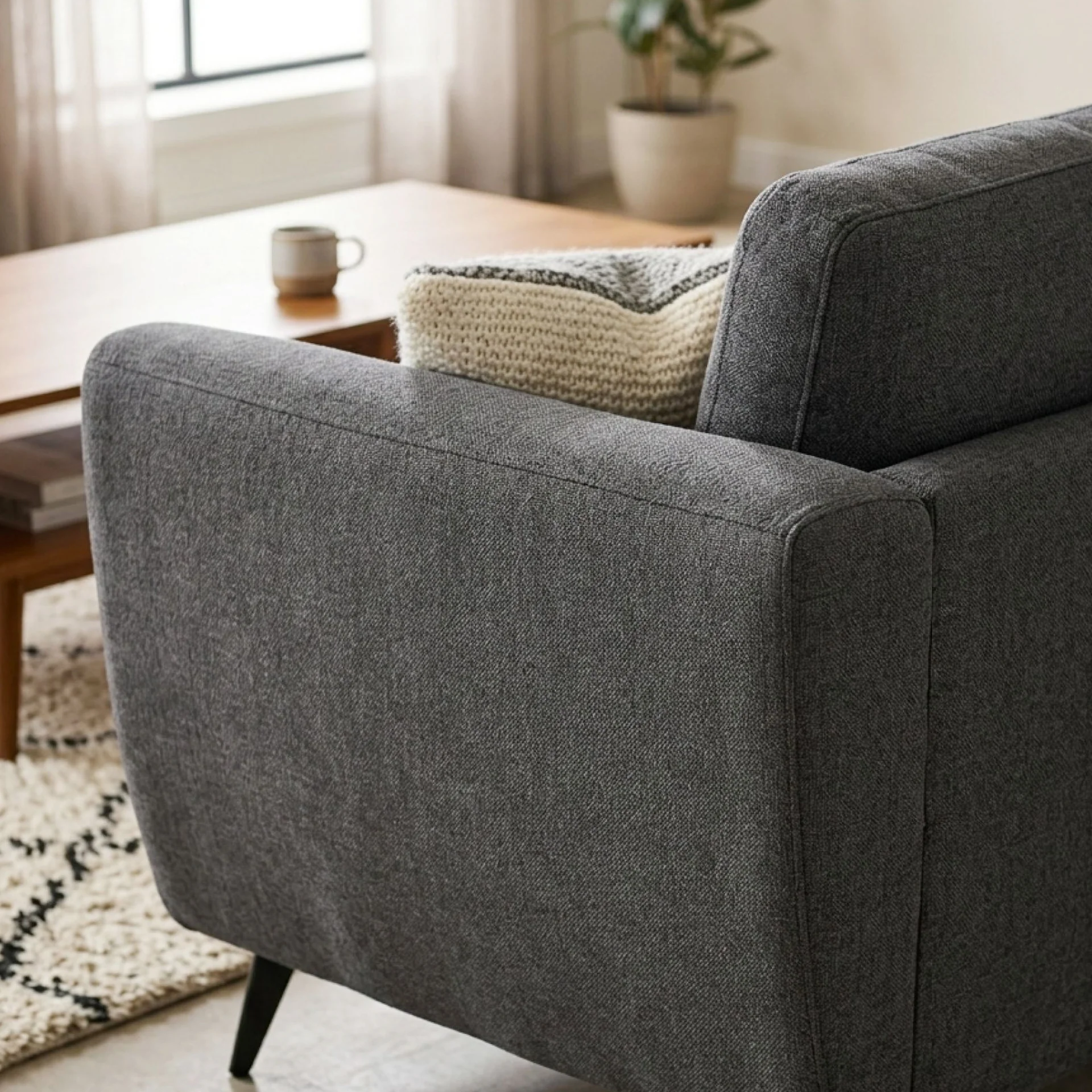Rivel Chenille 2 Seater Sofa - Dark Grey - Image 5