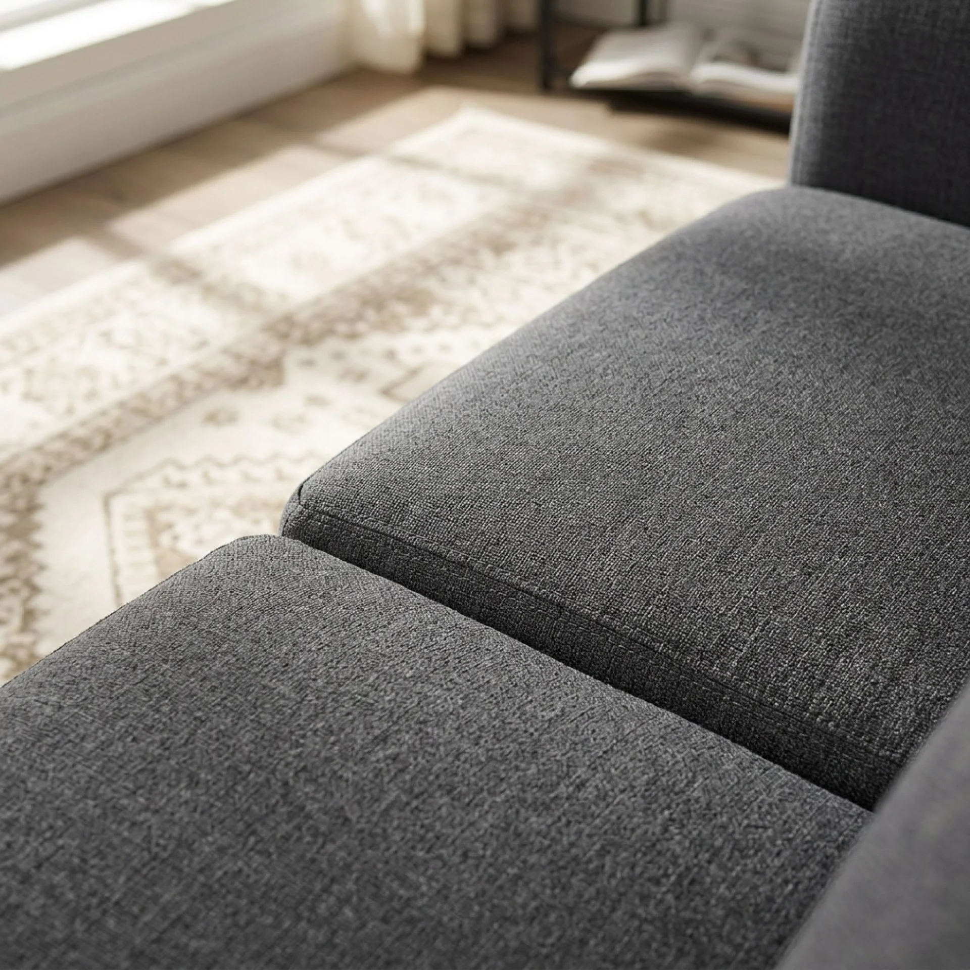 Rivel Chenille 2 Seater Sofa - Dark Grey - Image 6
