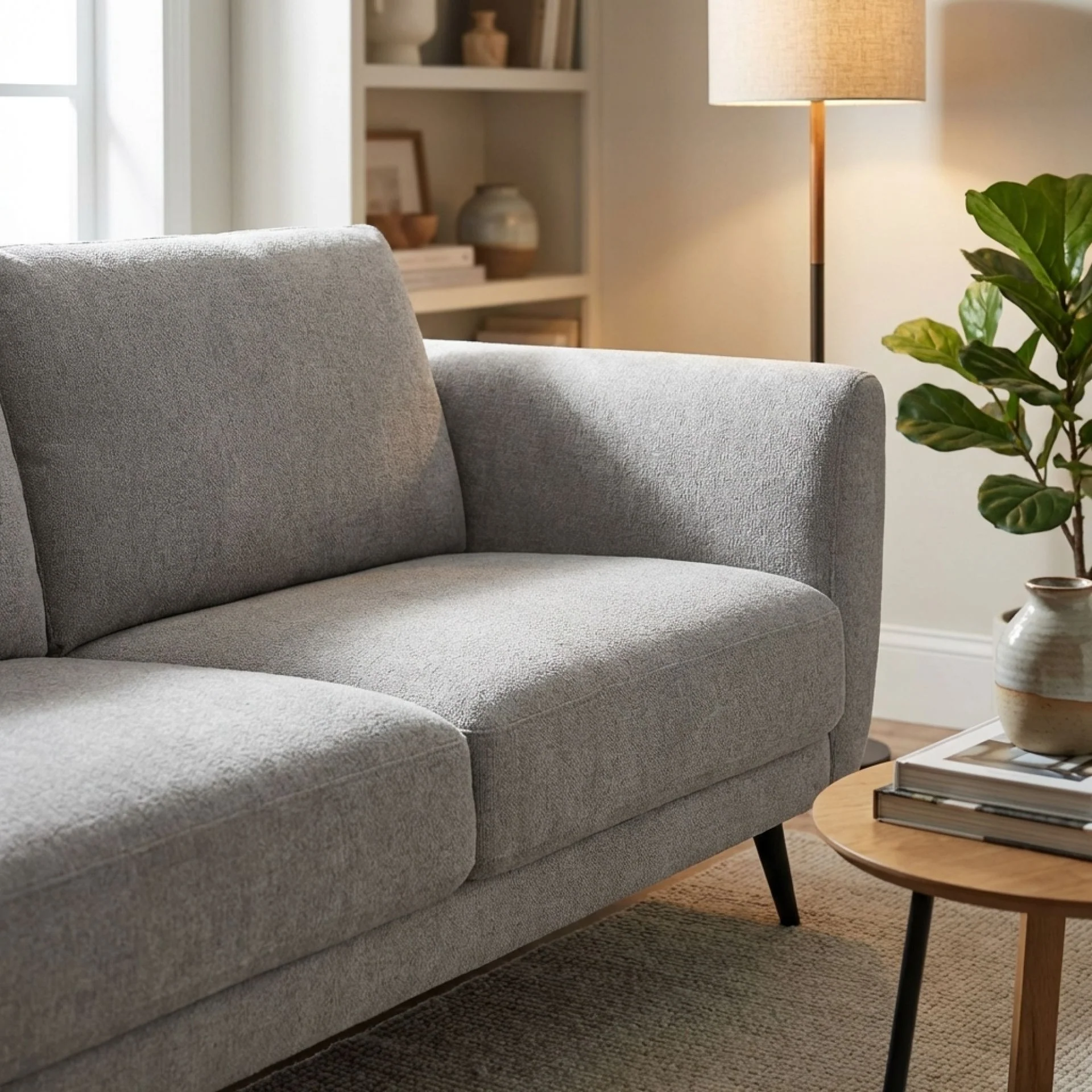 Rivel Chenille 3 Seater Sofa - Ash Grey - Image 5