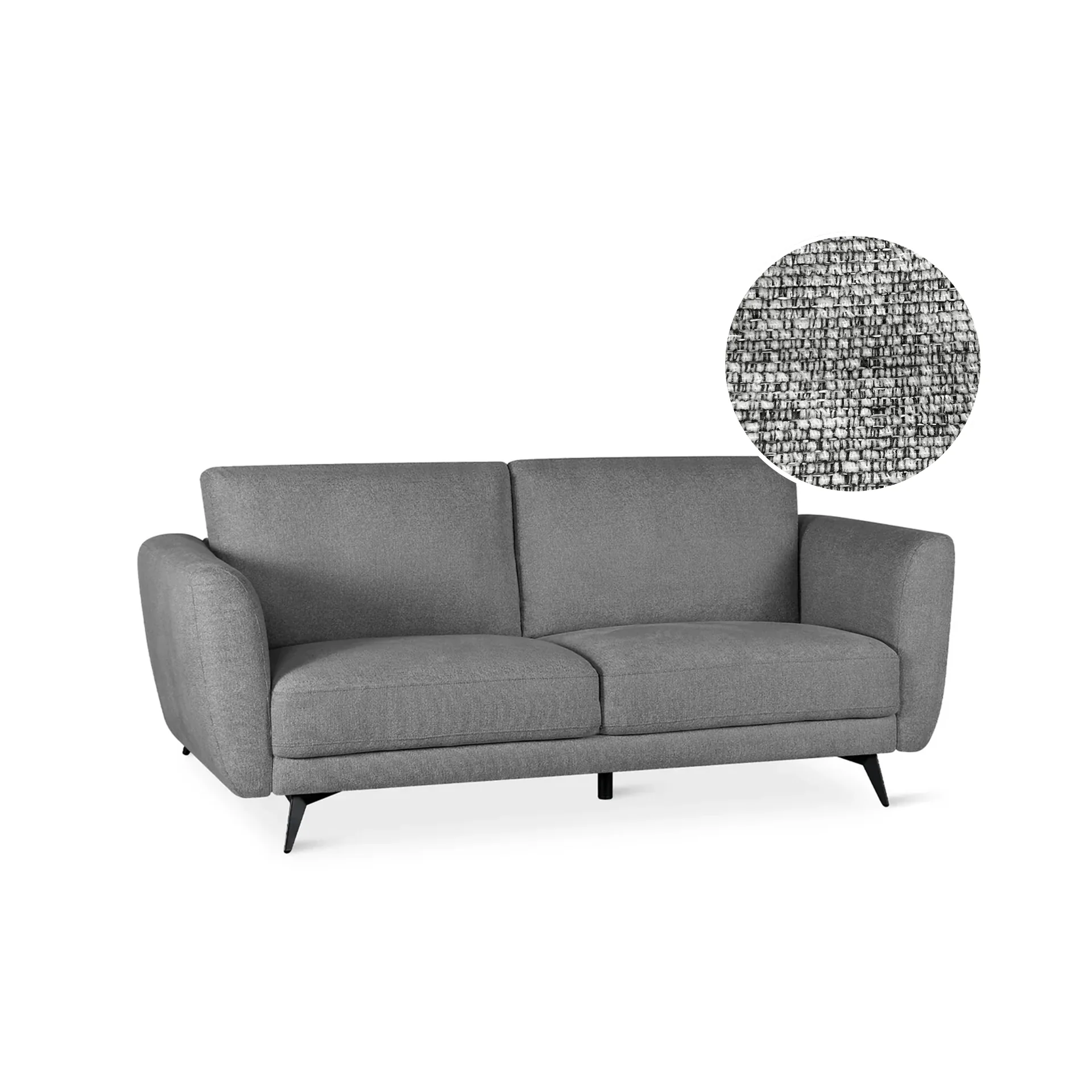Rivel Chenille 3 Seater Sofa - Ash Grey - Image 7
