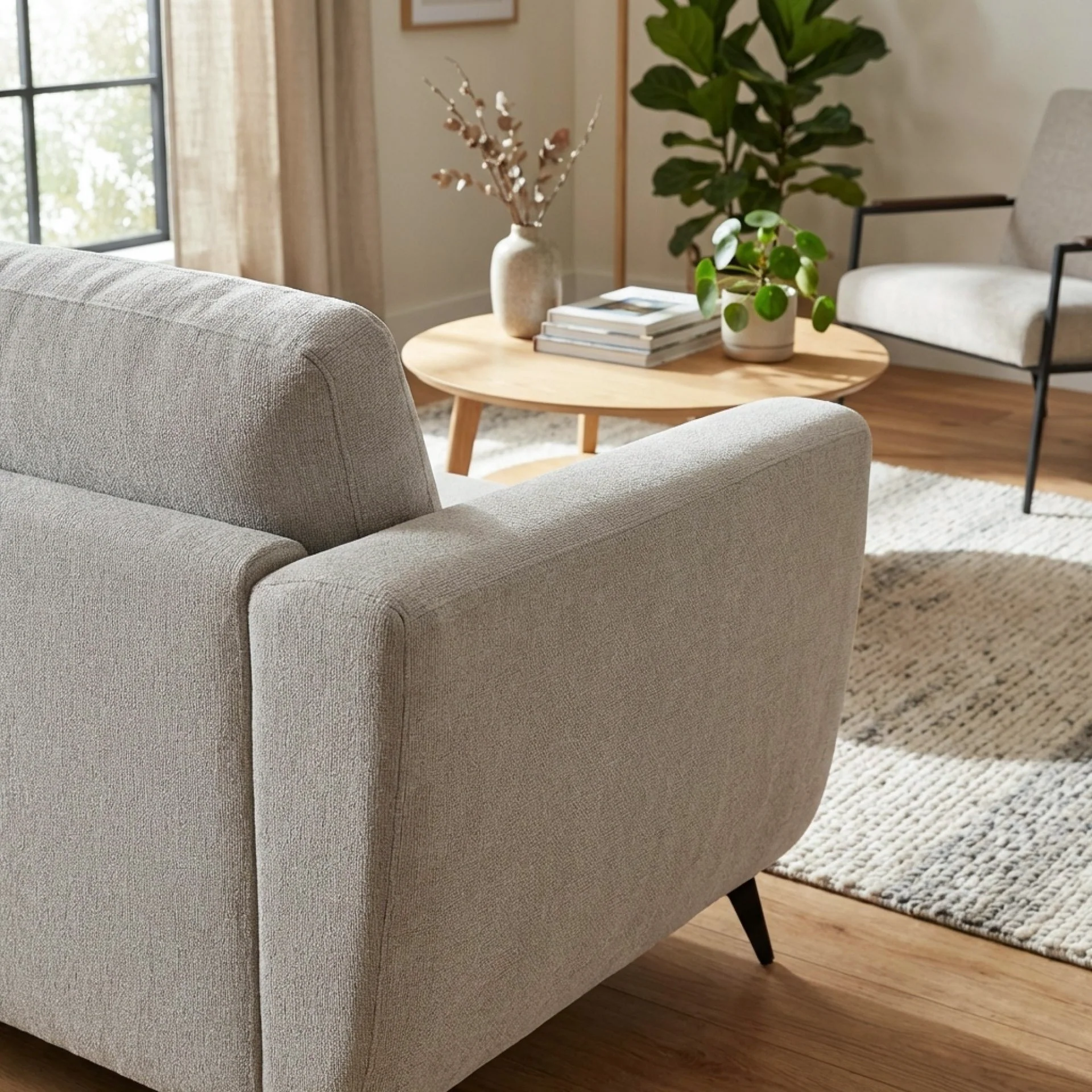 Rivel Chenille 3 Seater Sofa - Beige - Image 6