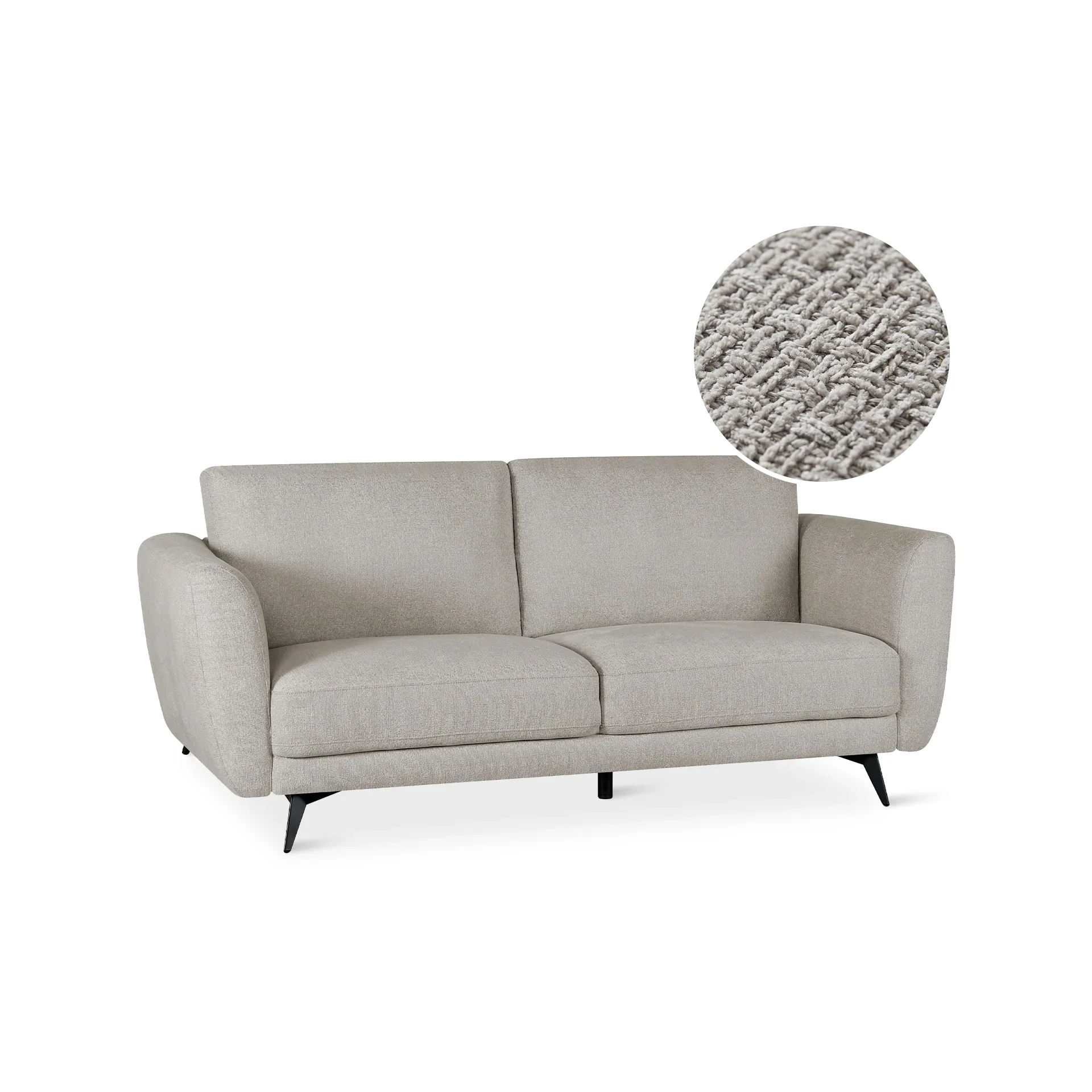 Rivel Chenille 3 Seater Sofa - Beige - Image 7