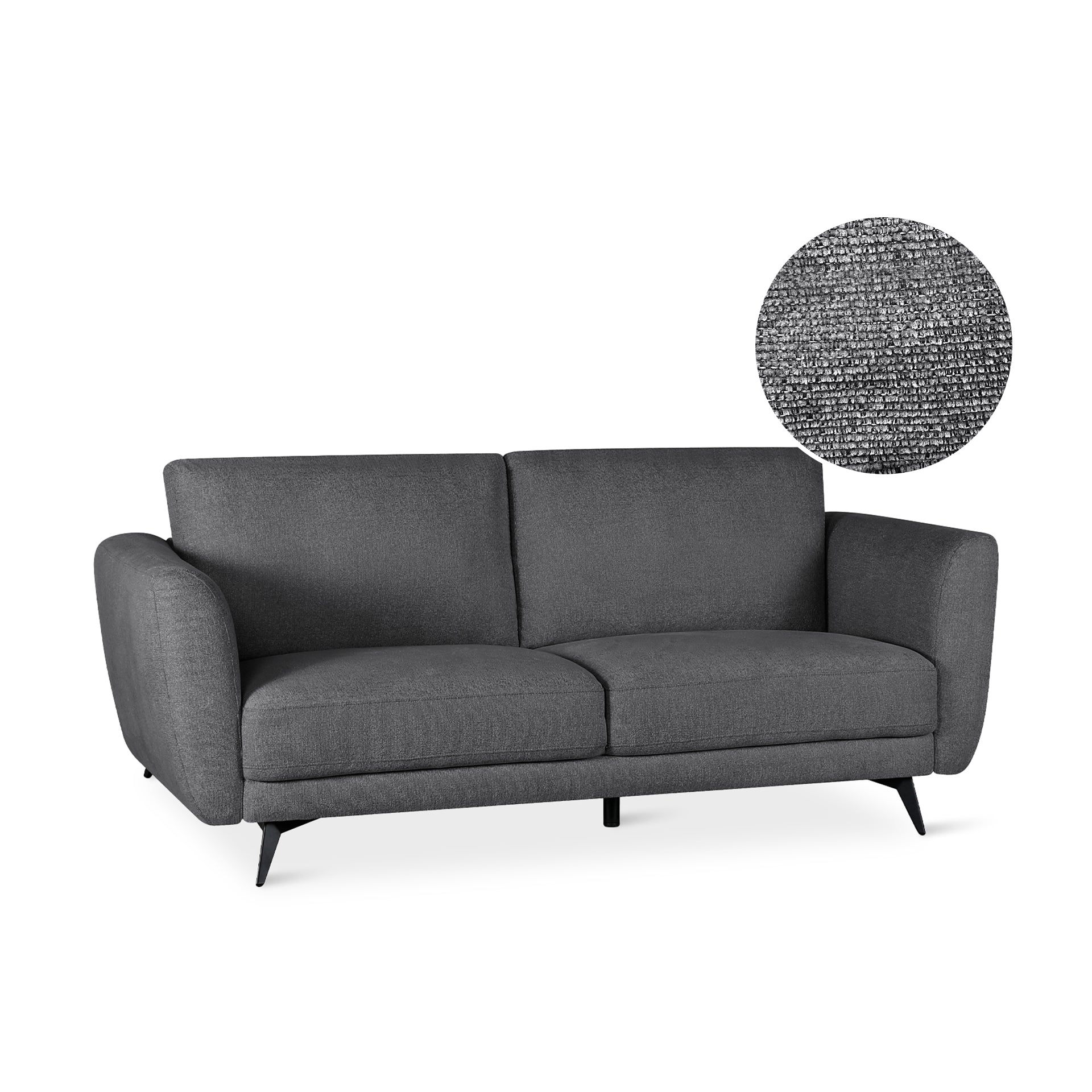 Rivel Chenille 3 Seater Sofa - Dark Grey - Image 6