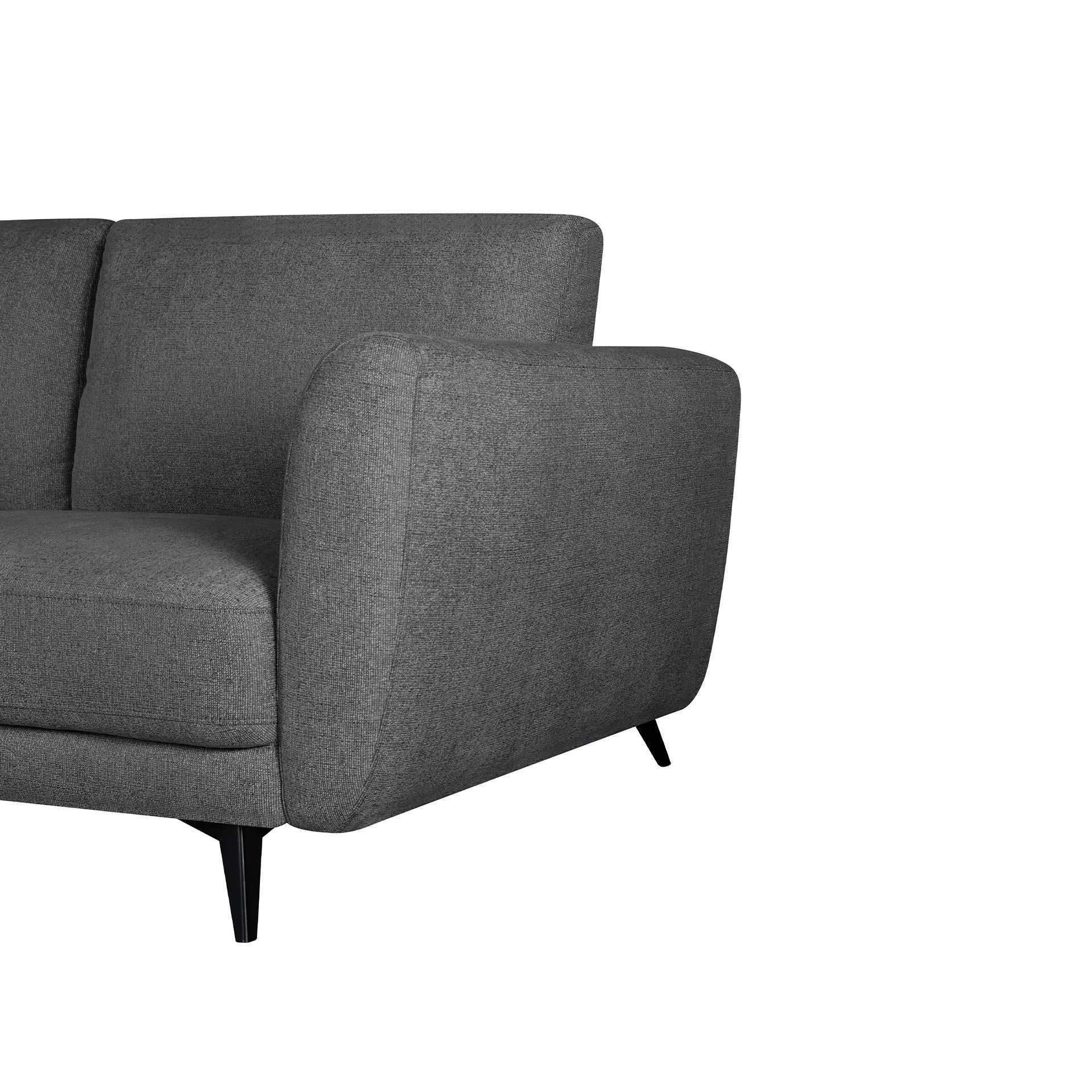 Rivel Chenille 3 Seater Sofa - Dark Grey - Image 9