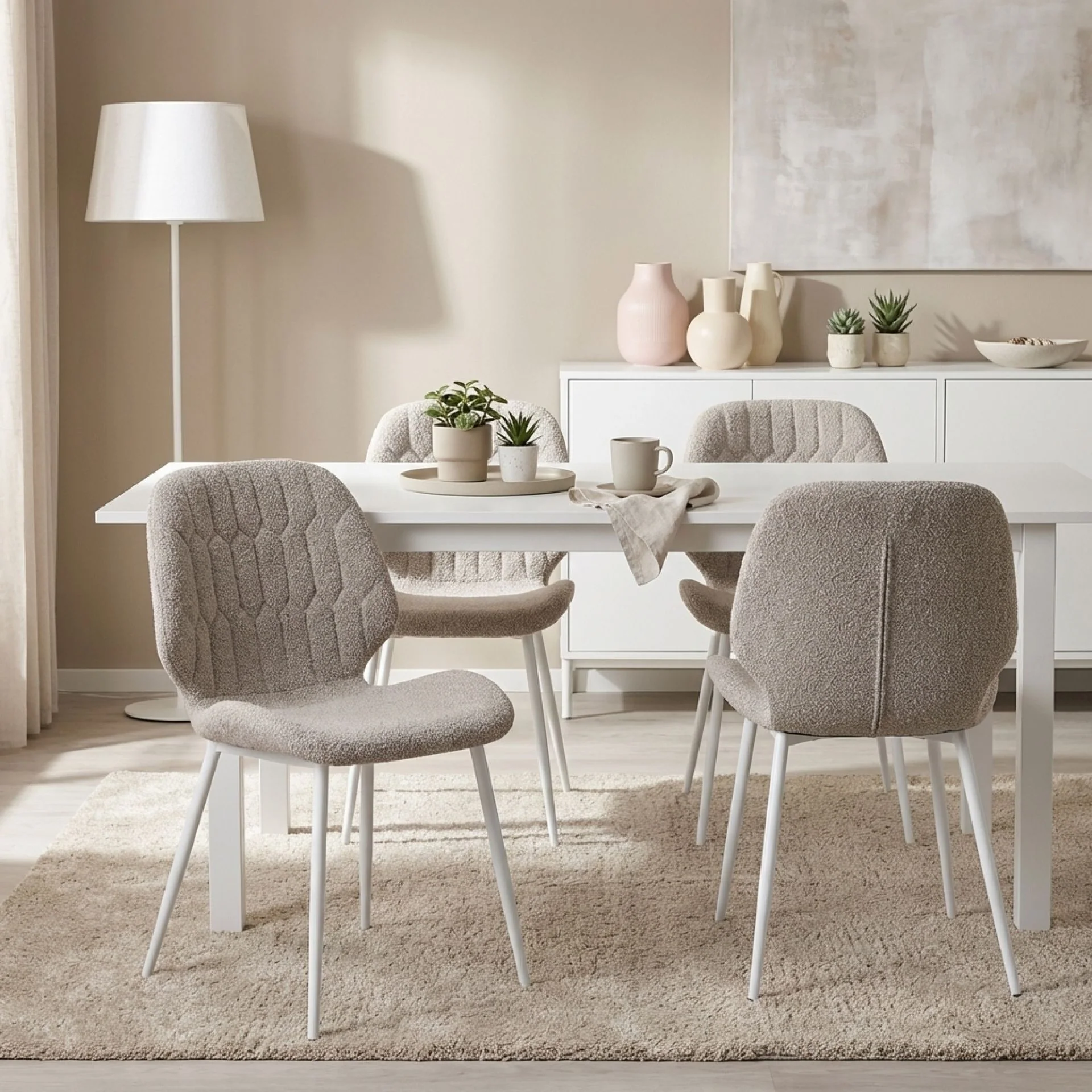 River Fabric Dining Chair - Set of 4 - Grey