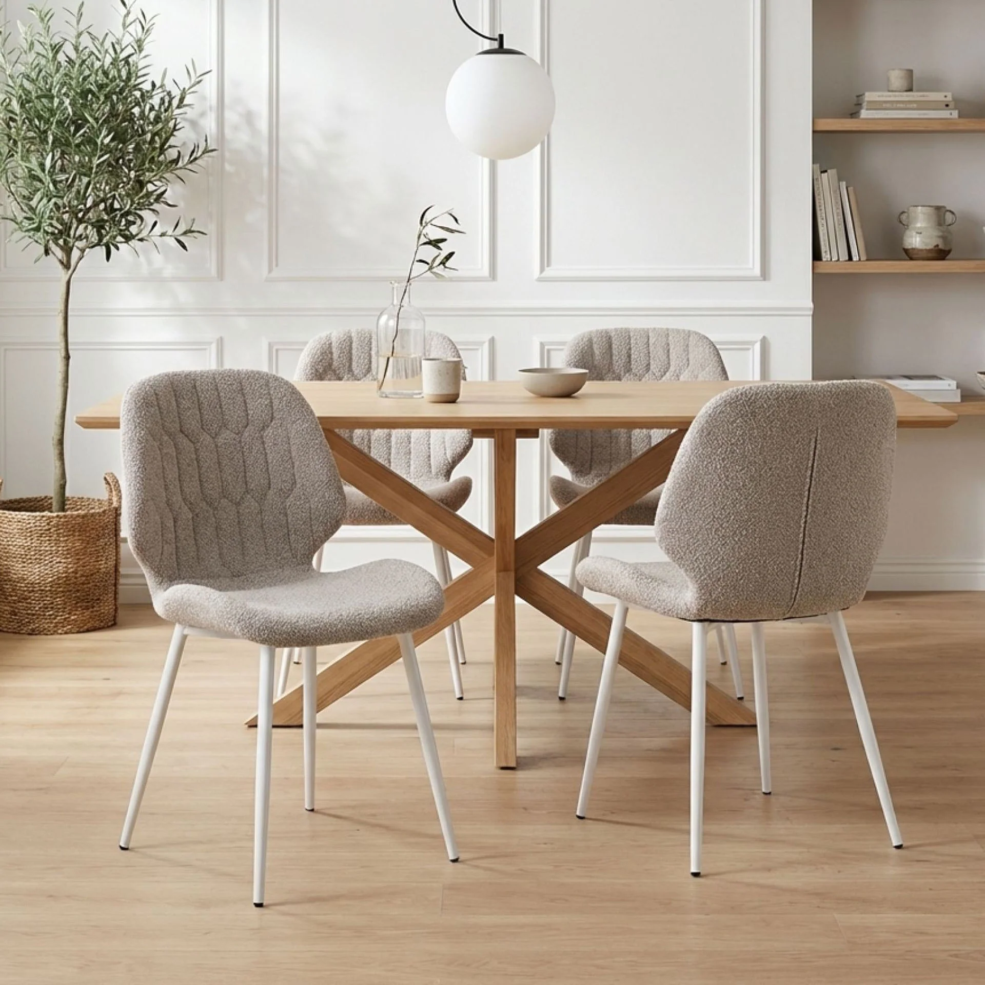 River Fabric Dining Chair - Set of 4 - Grey - Image 4