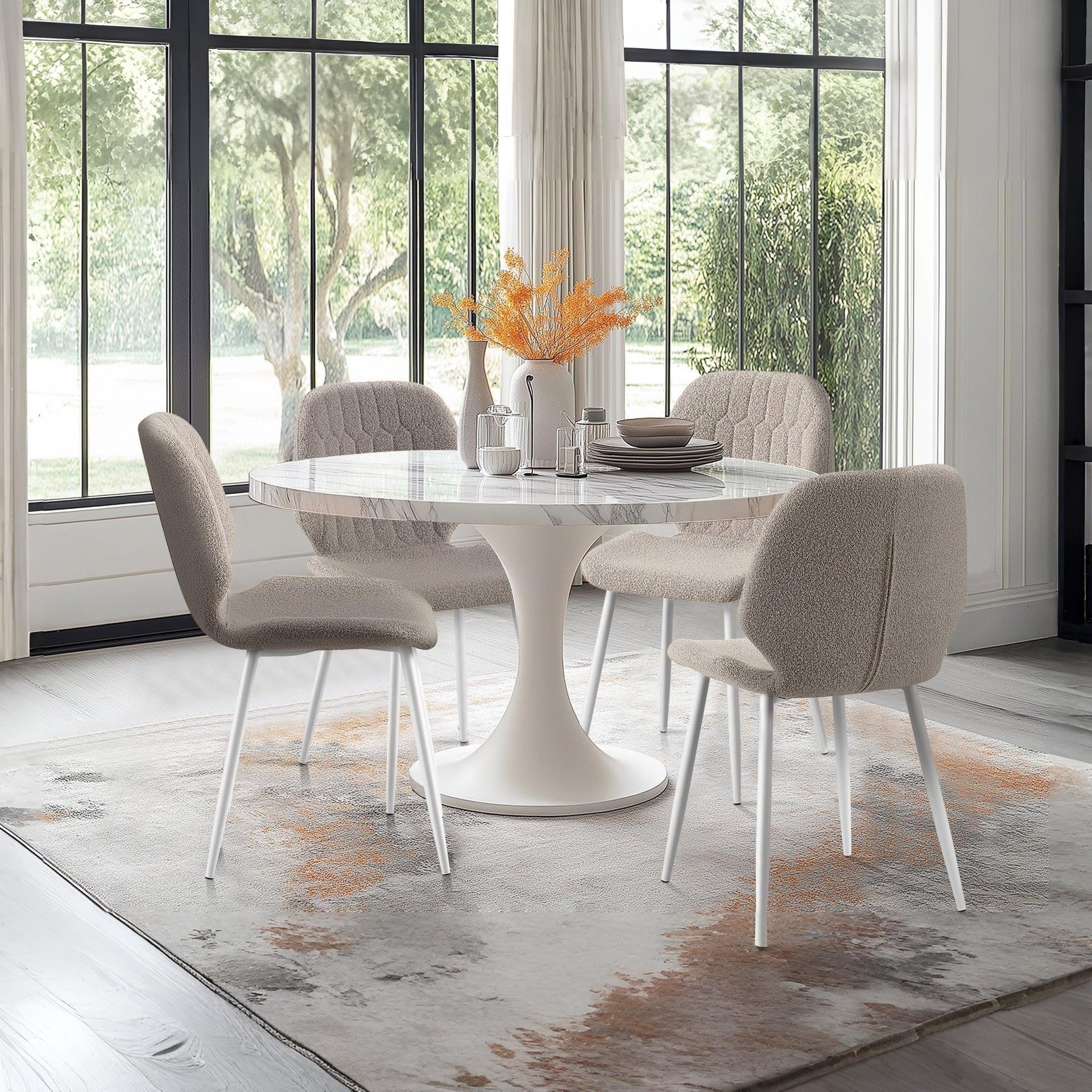 River Fabric Dining Chair - Set of 4 - Grey - Image 6