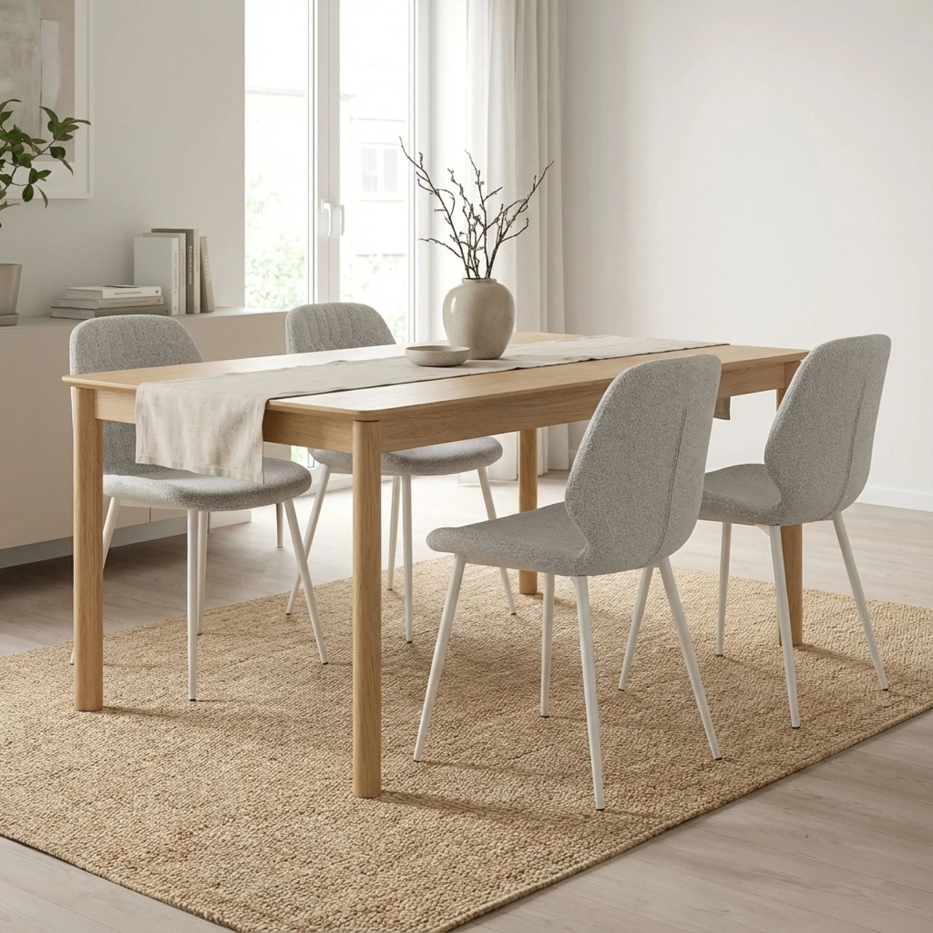 River Fabric Dining Chair - Set of 4 - Light Grey - Image 5