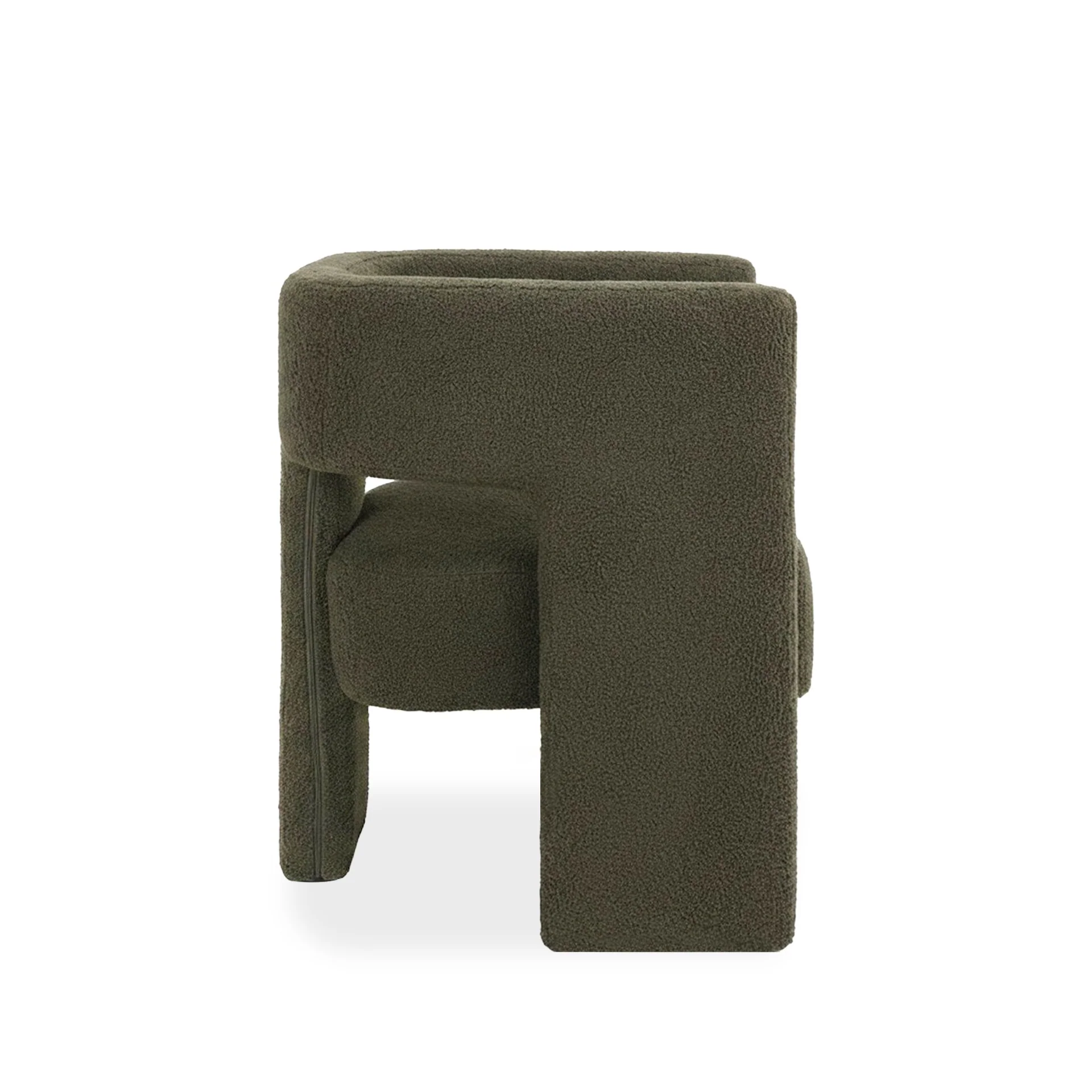 Rivo Boucle Armchair - Dark Green - Image 8