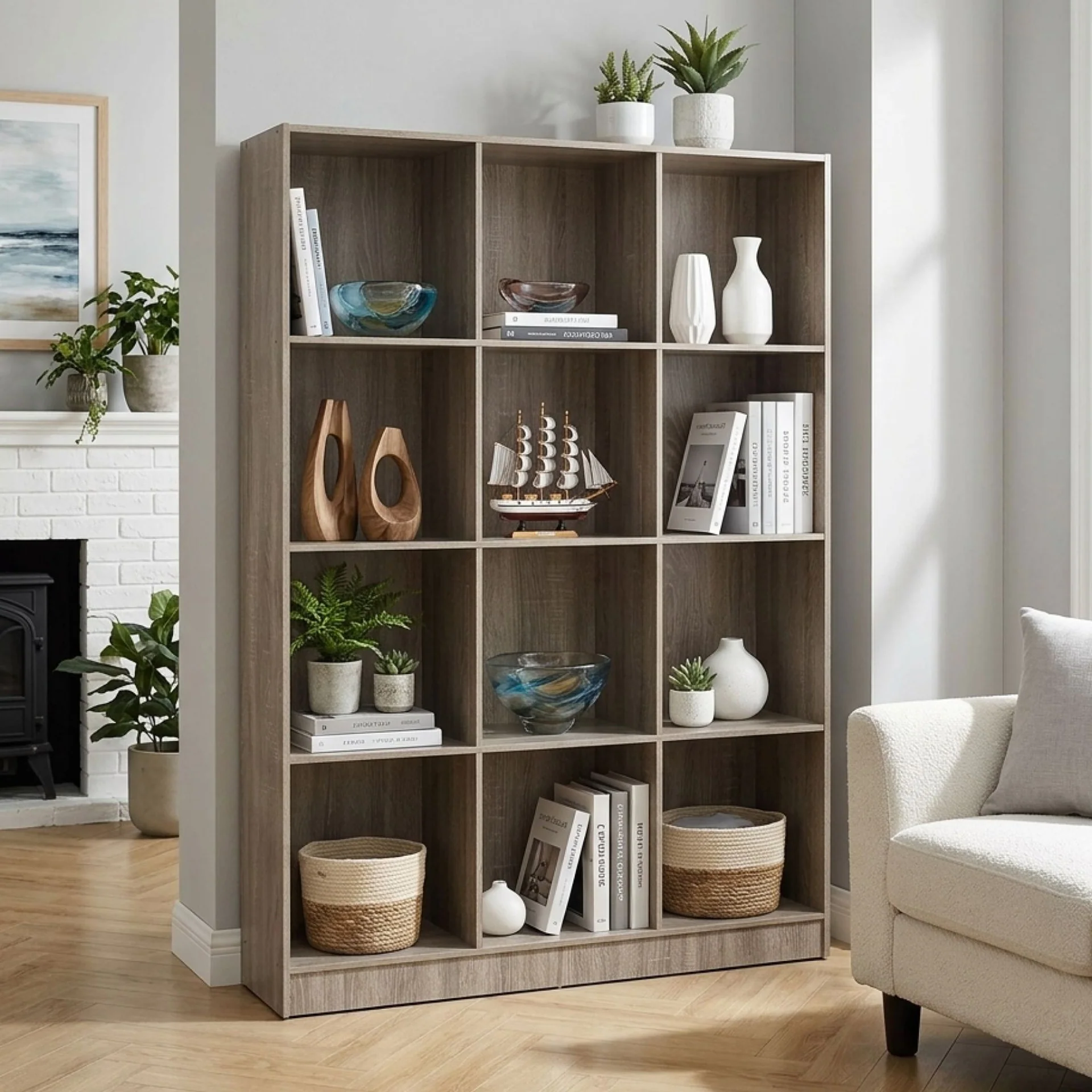 Riwaka Bookshelf Storage Shelf - Sonama Oak - Image 3