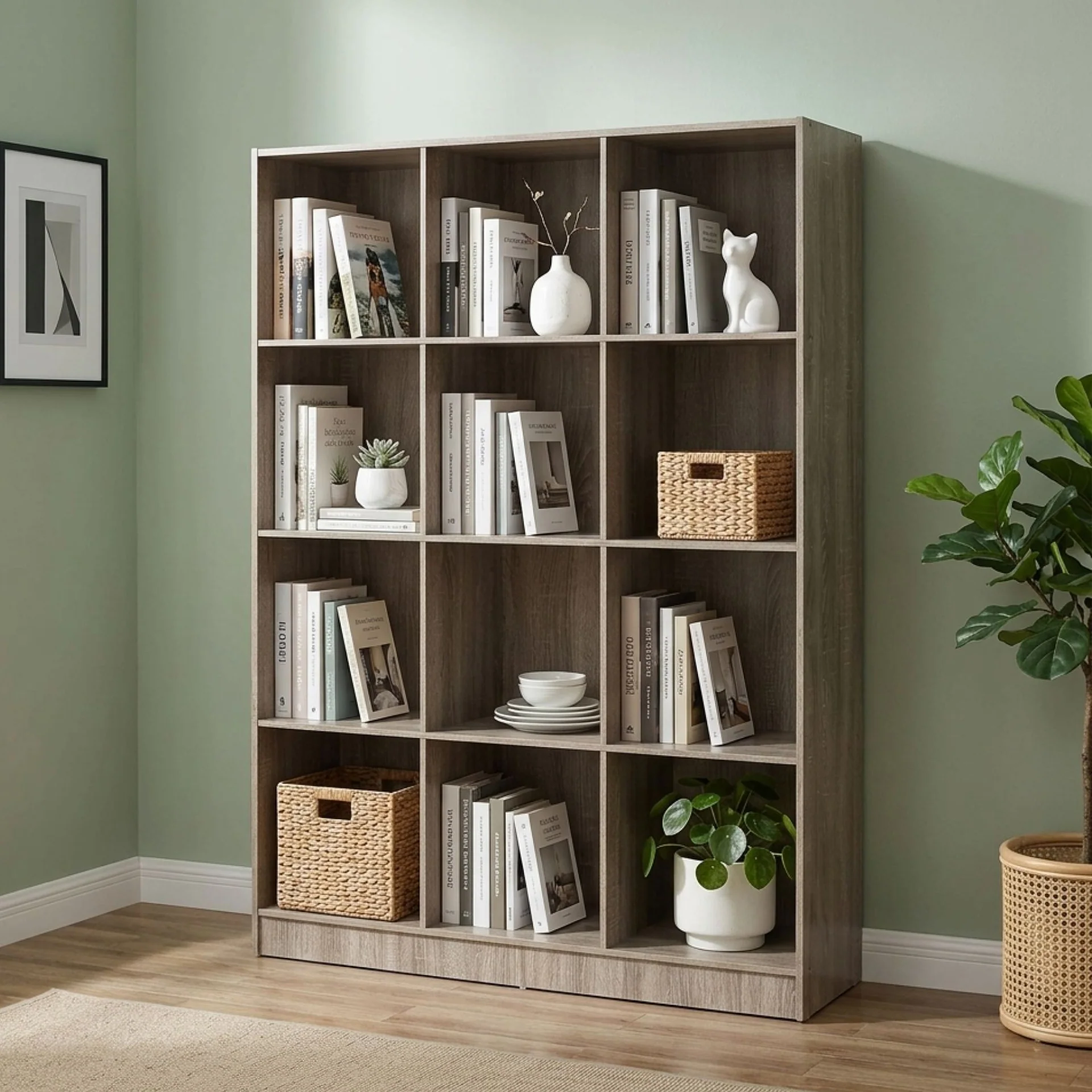Riwaka Bookshelf Storage Shelf - Sonama Oak - Image 4