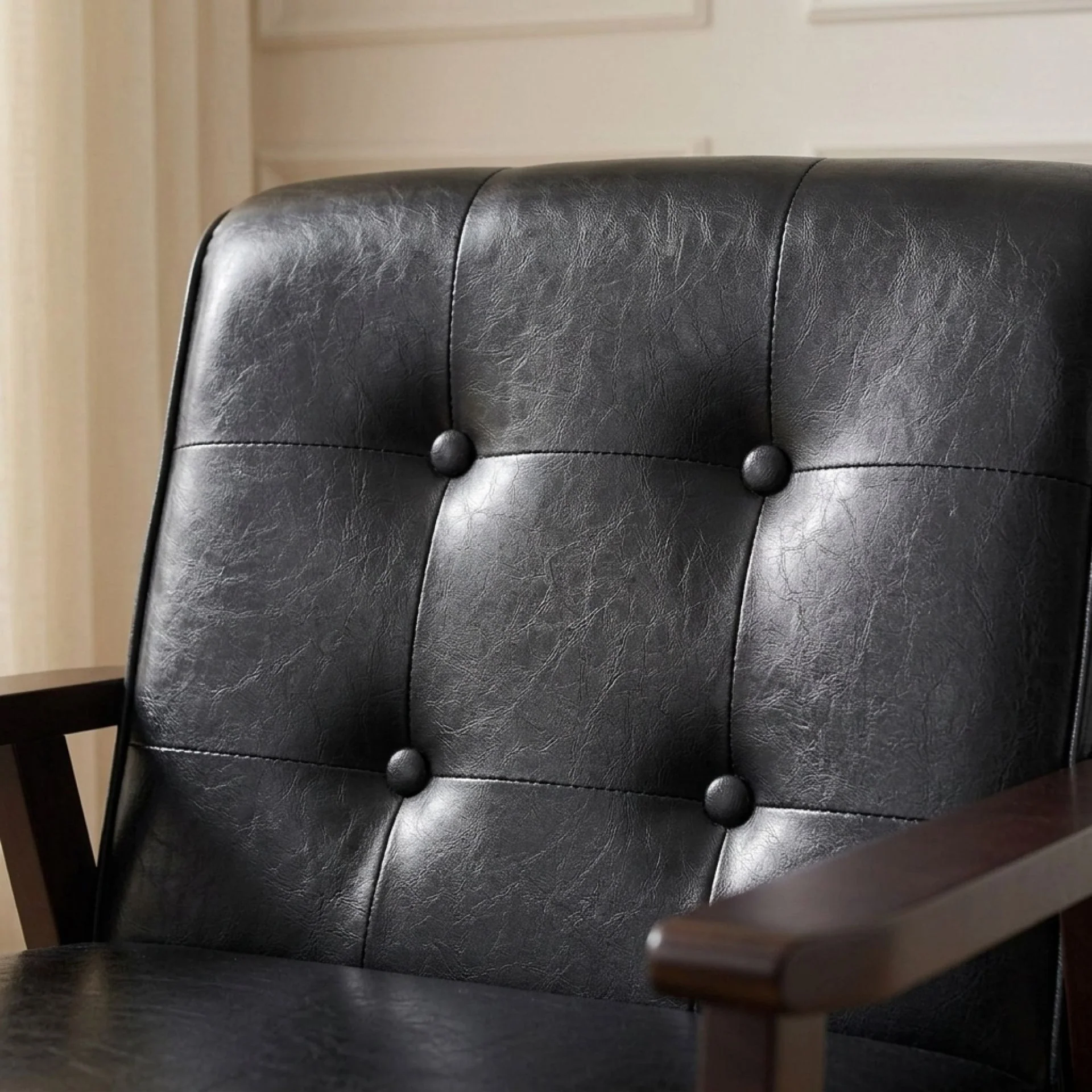 Ronan PU Armchair - Black - Image 6