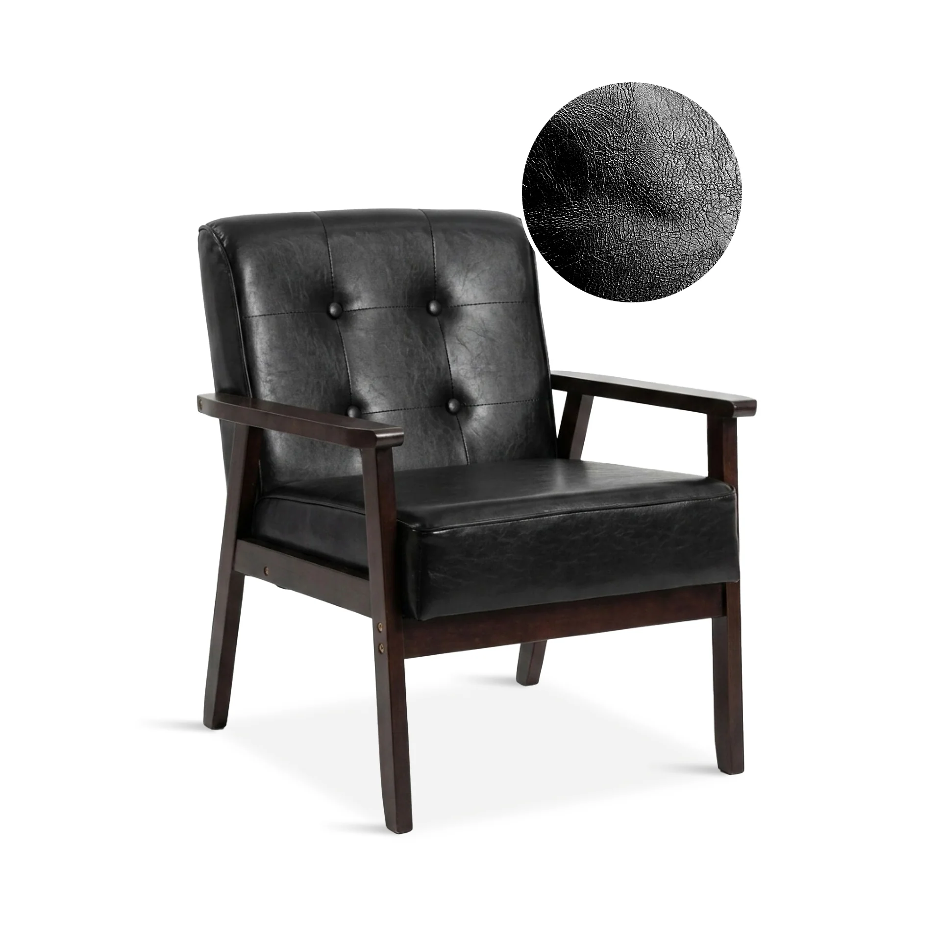 Ronan PU Armchair - Black - Image 8