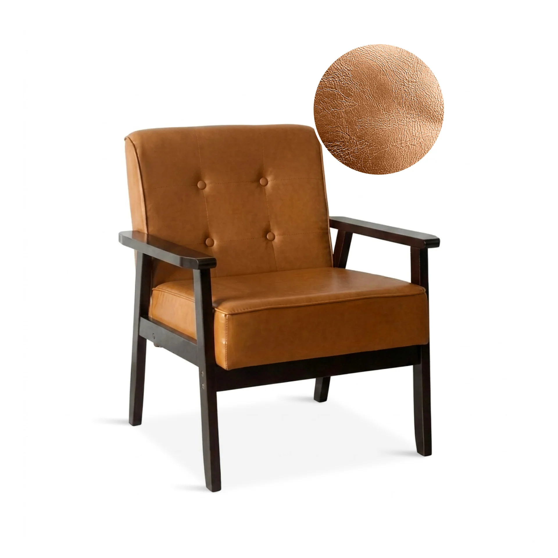 Ronan PU Armchair - Brown - Image 10