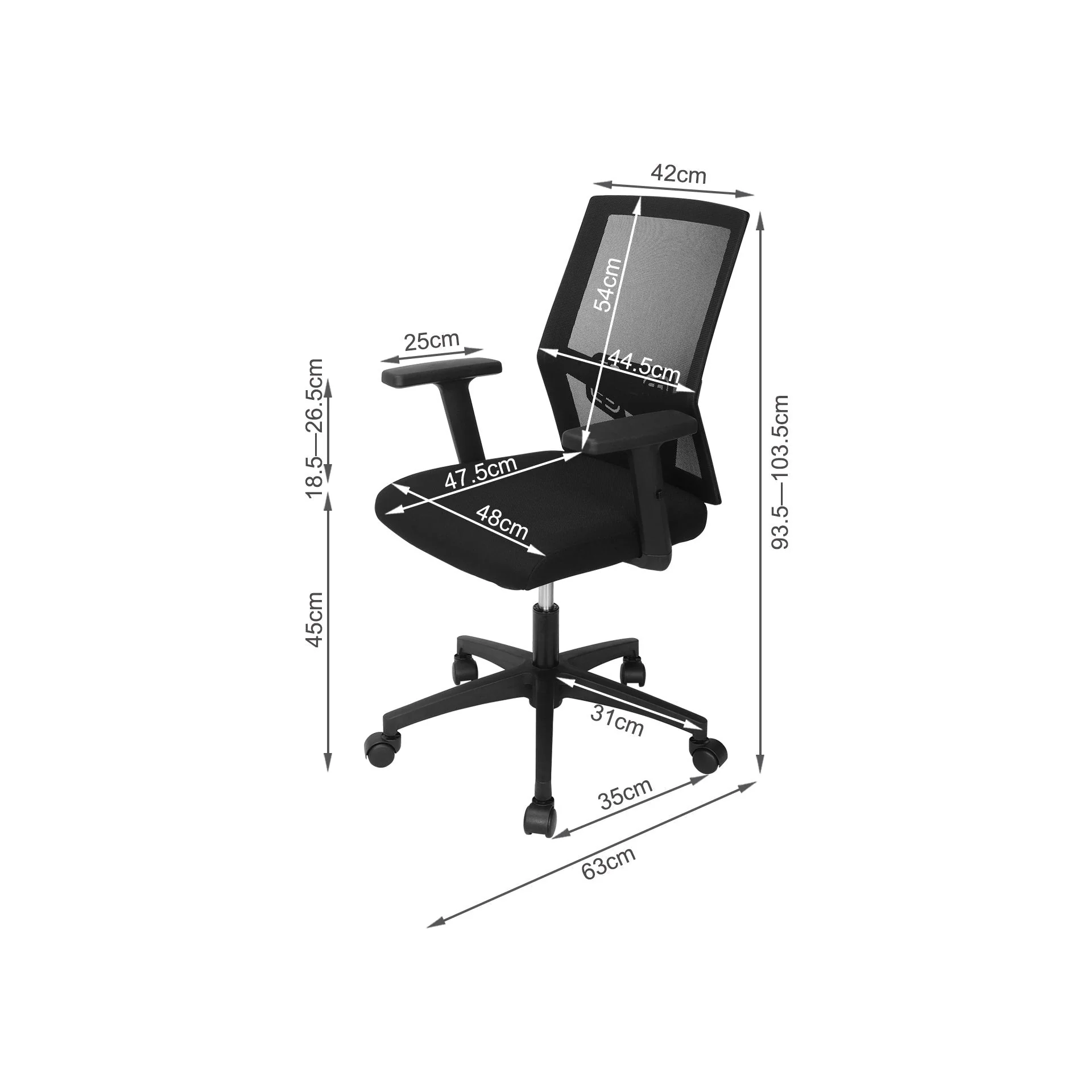 Rory Office Chair - Black - Image 10