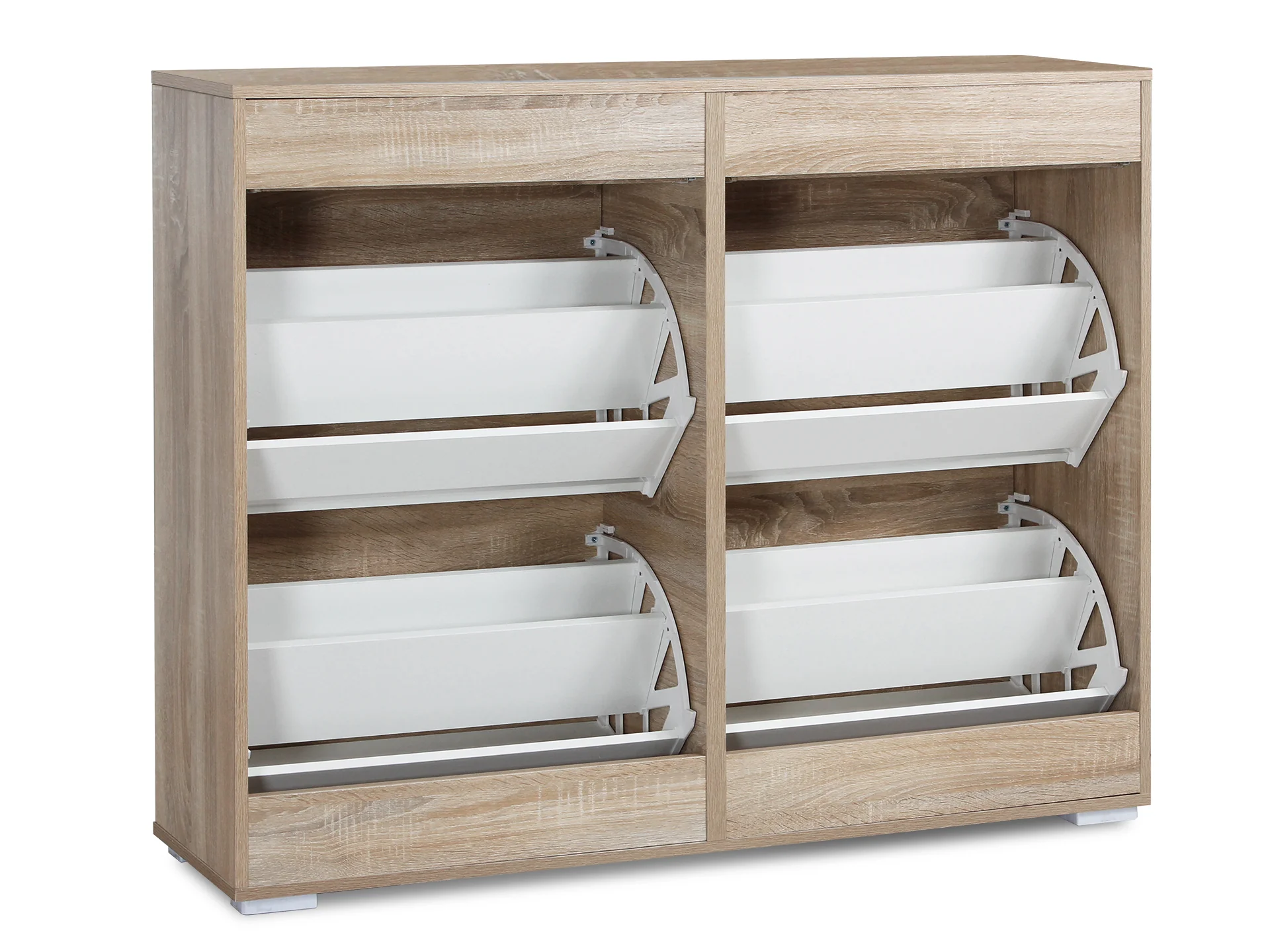 Rotoroa 6 Drawer Shoe Cabinet Storage Rack - Oak - Image 4