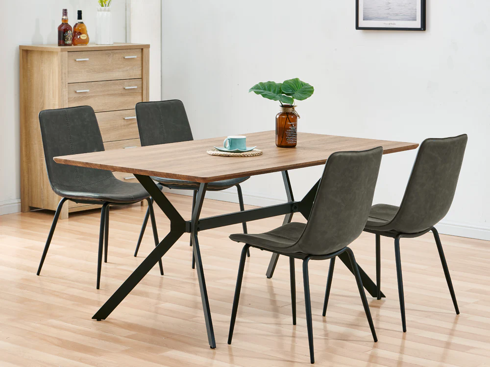 ROWAN 4PCS Dining Chair - DARK GREY - Image 3