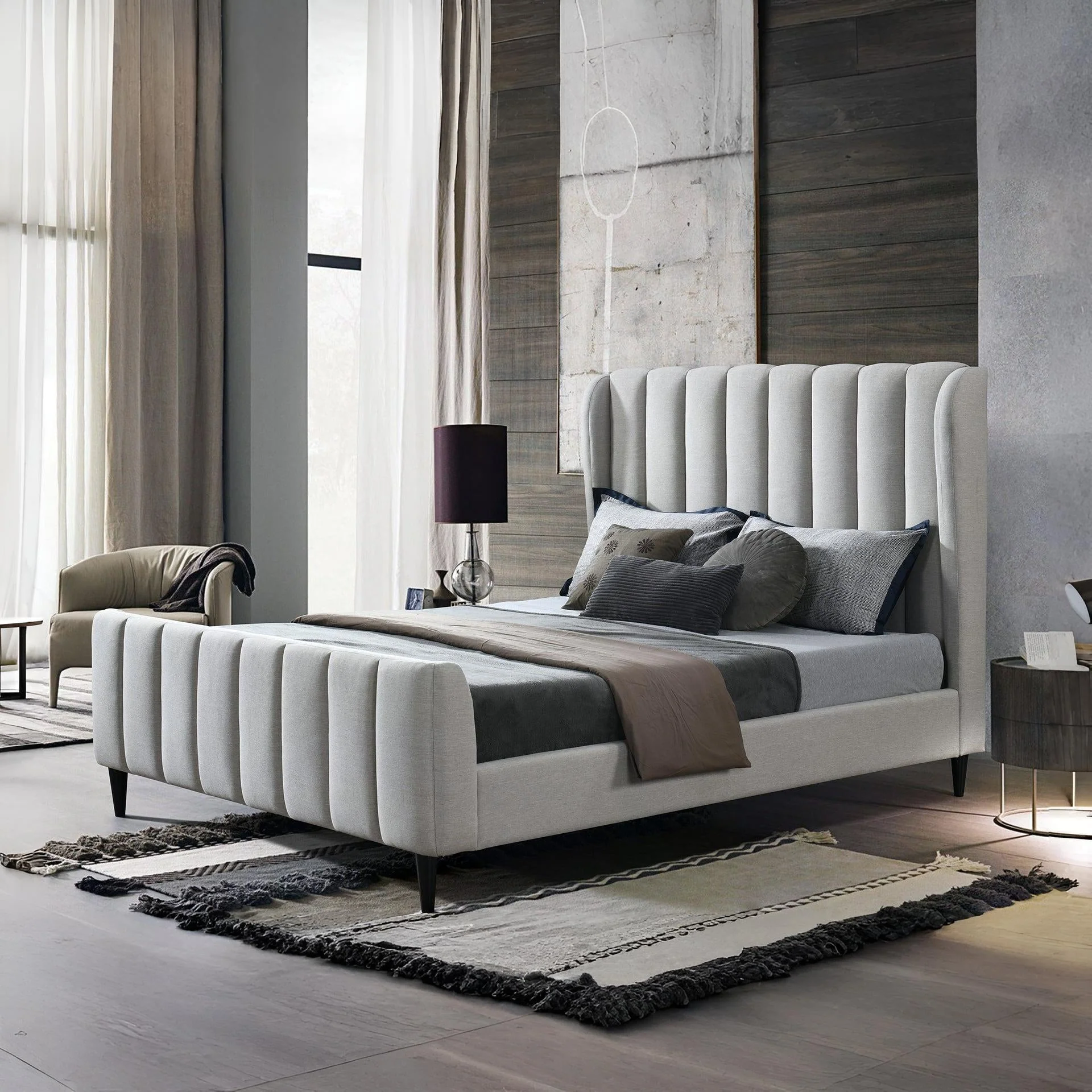 Royal Queen Bed Frame - Oat White