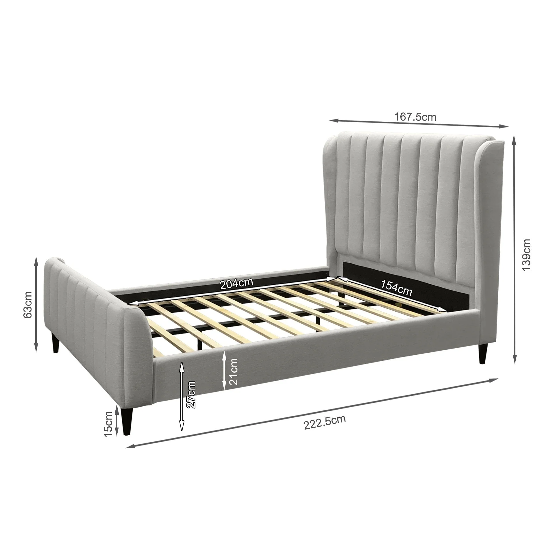 Royal Queen Bed Frame - Oat White - Image 9