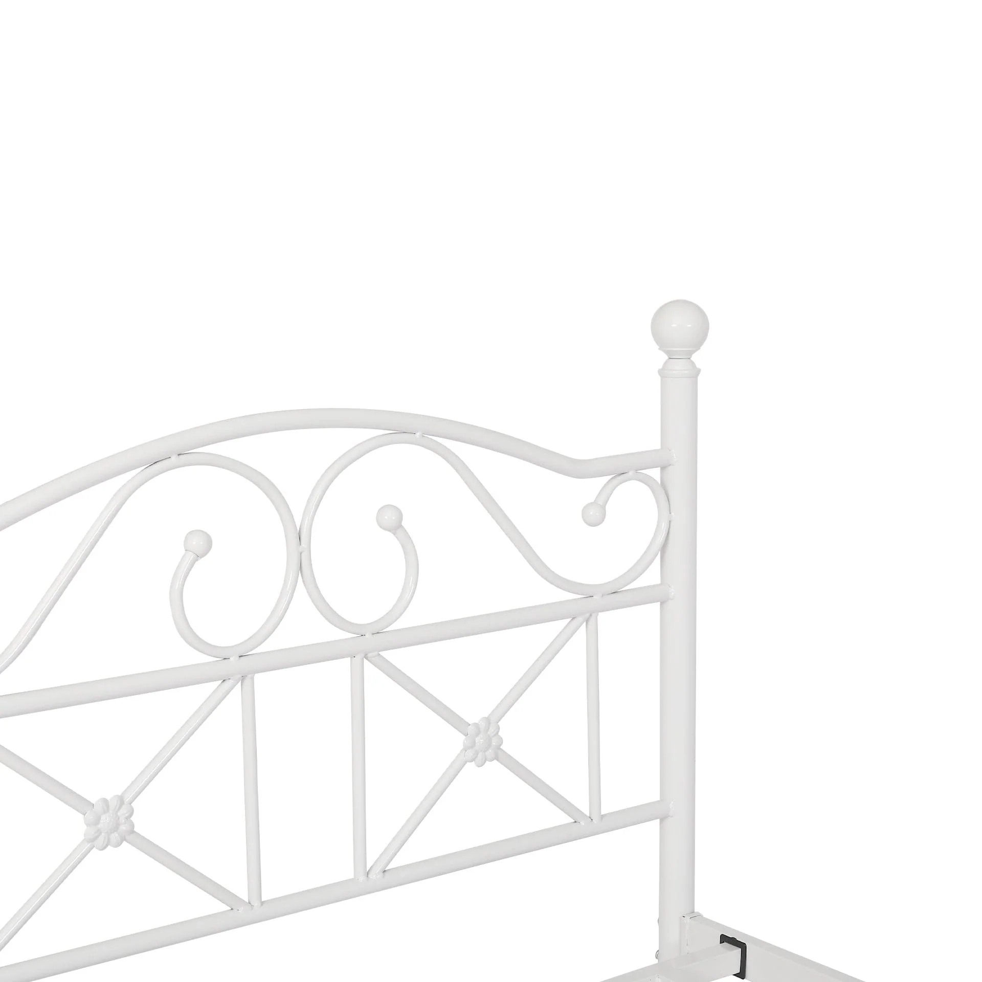 Ruby Single Metal Bed Frame - White - Image 10