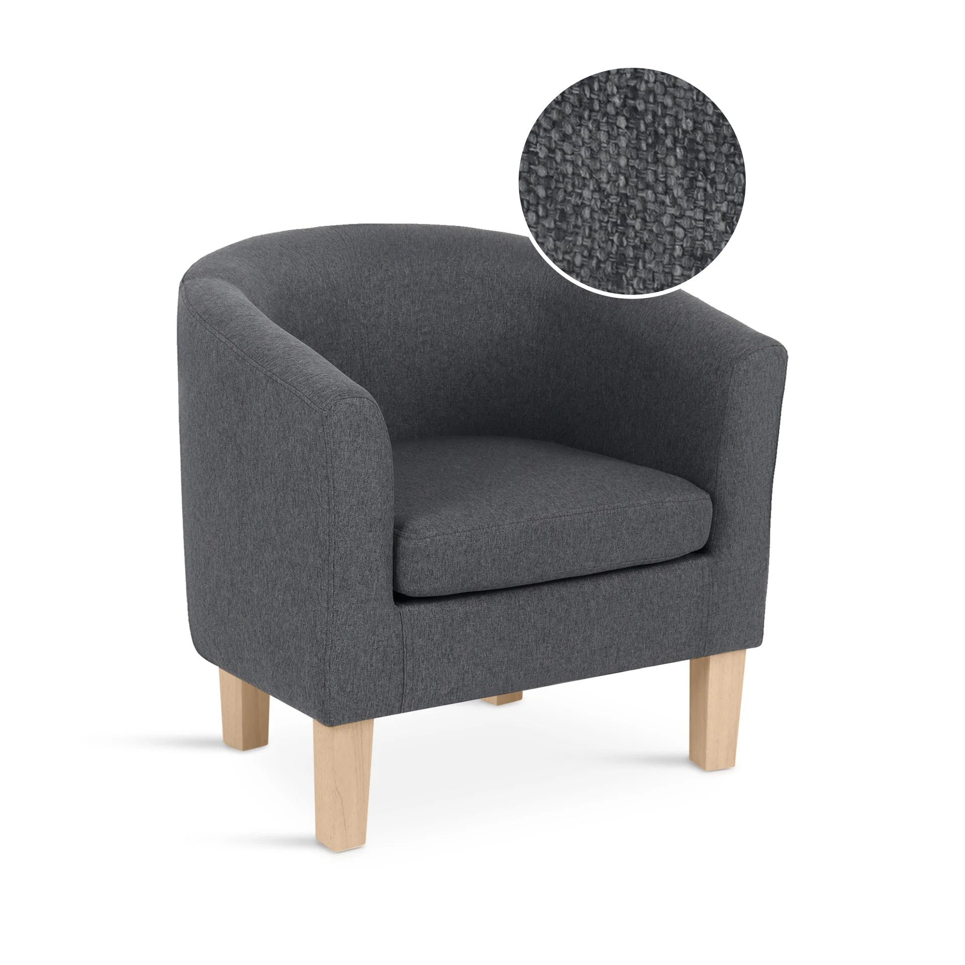 Ryan Linen Armchair - Dark Grey - Image 8