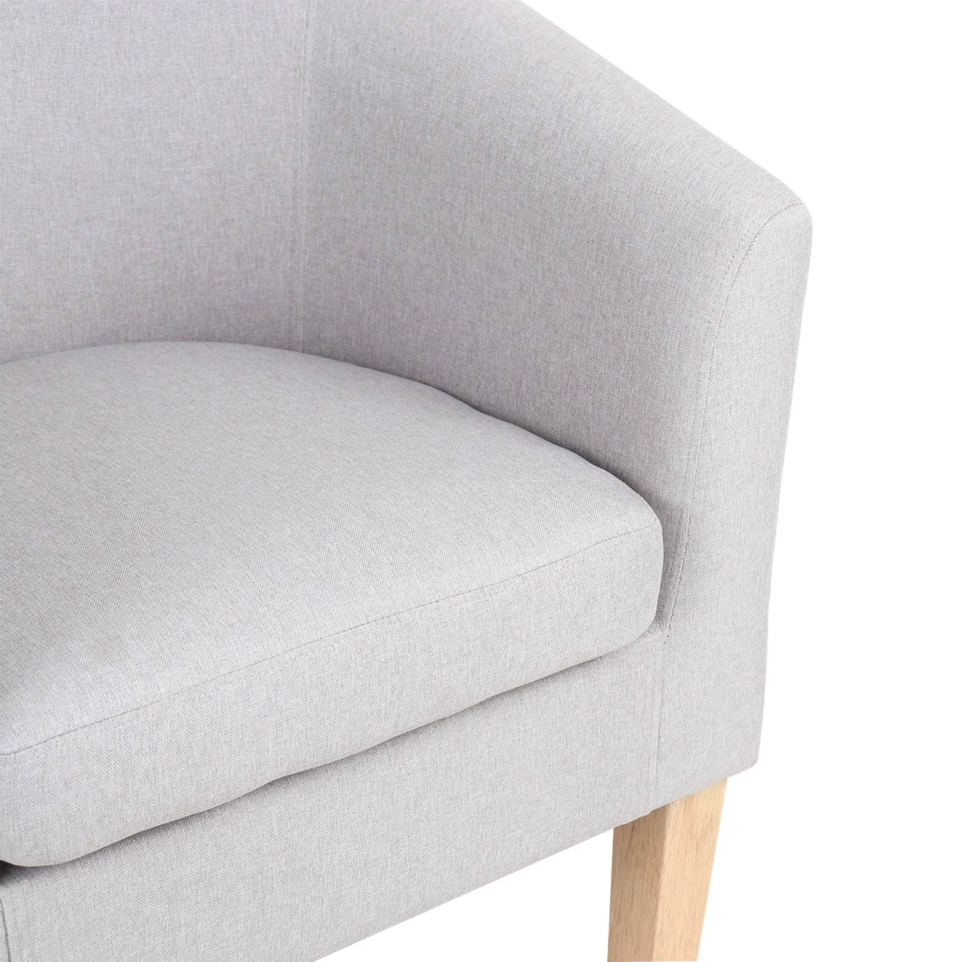 Ryan Linen Armchair - Light Grey - Image 13