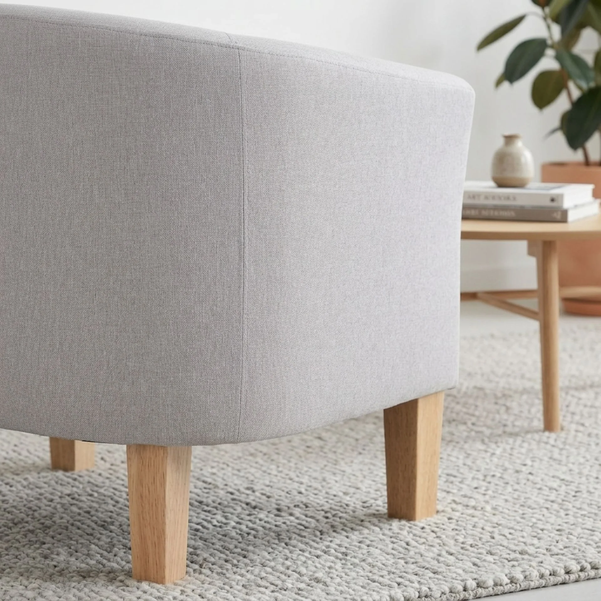 Ryan Linen Armchair - Light Grey - Image 6