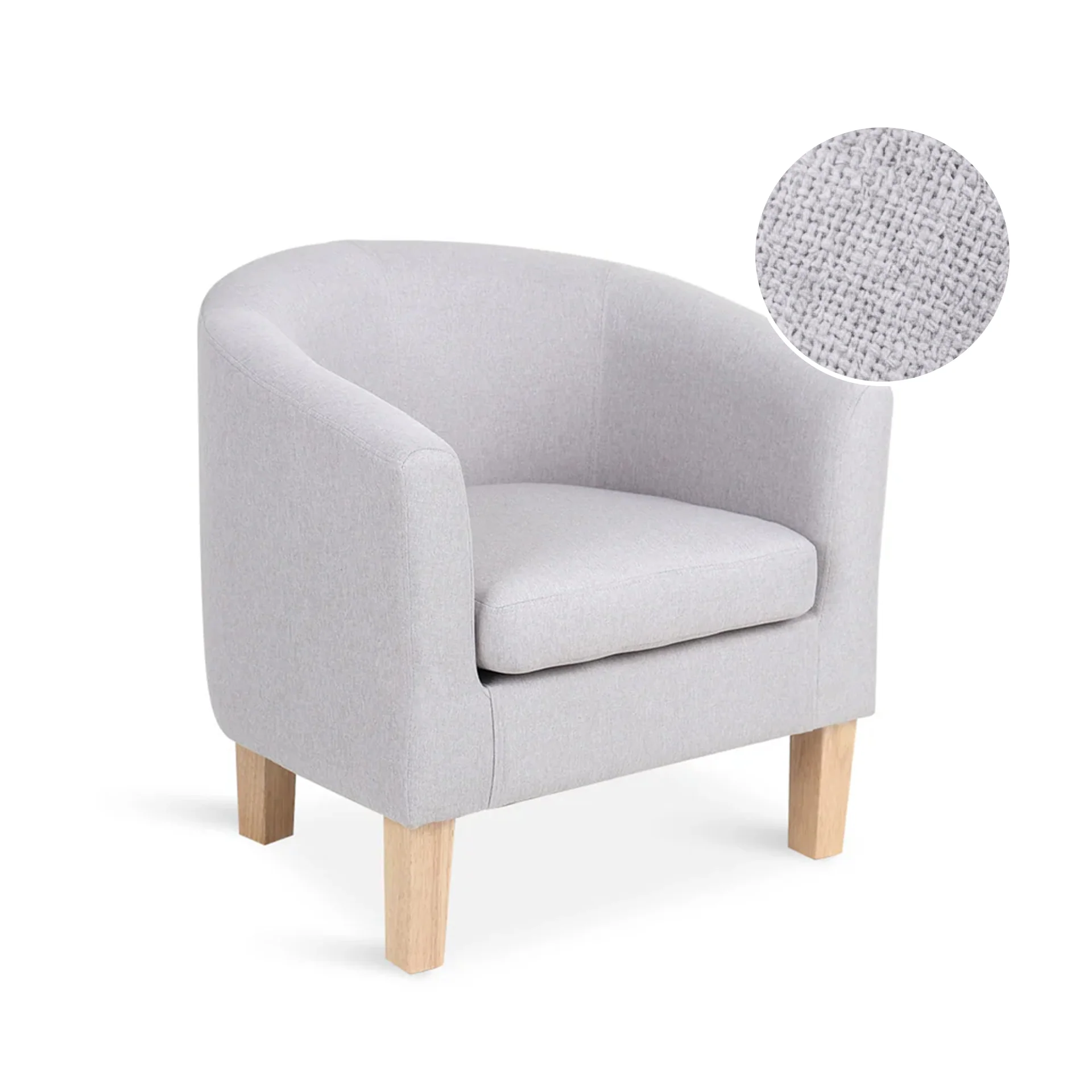 Ryan Linen Armchair - Light Grey - Image 8