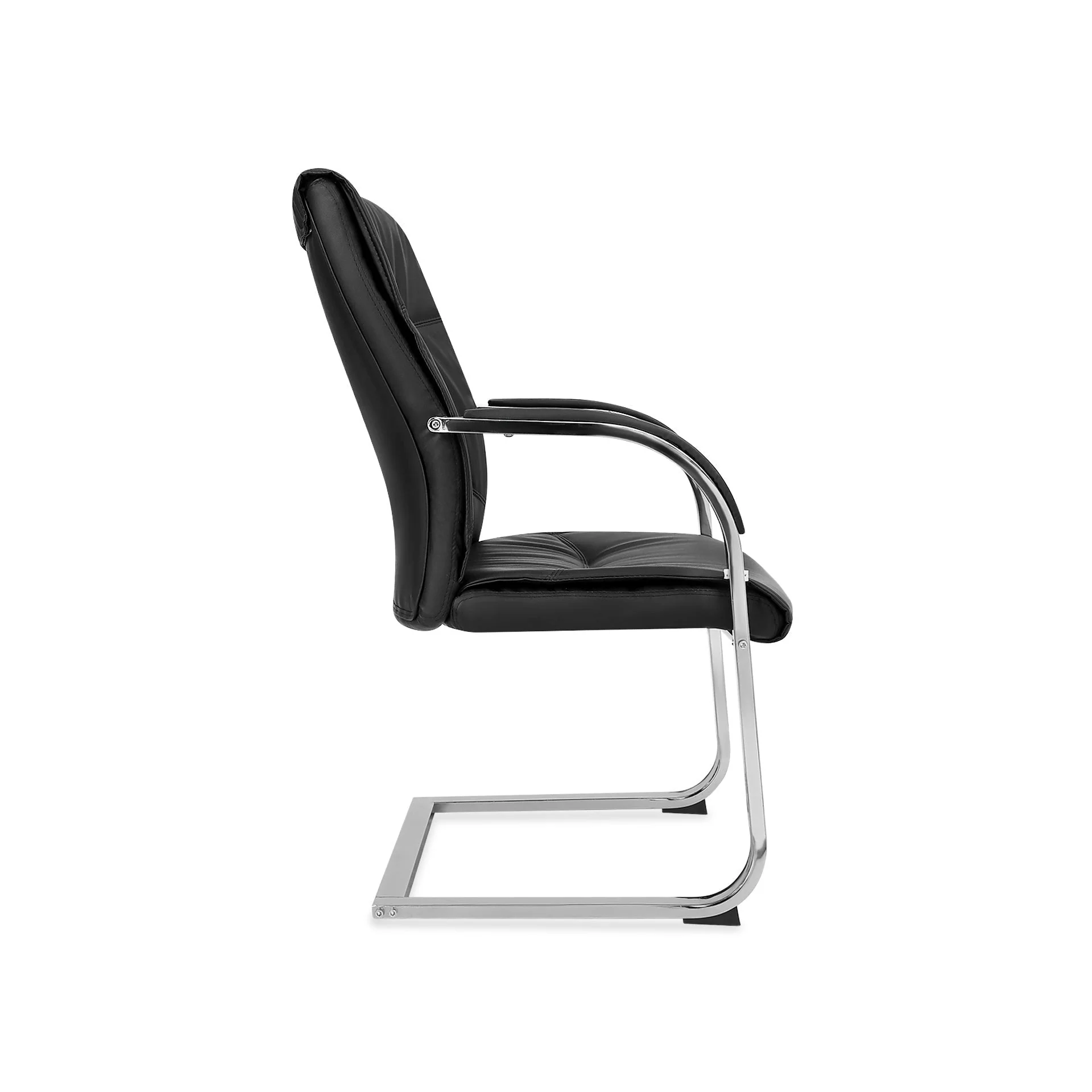 Ryder PU Leather Cantilever Office Chair - Black - Image 4