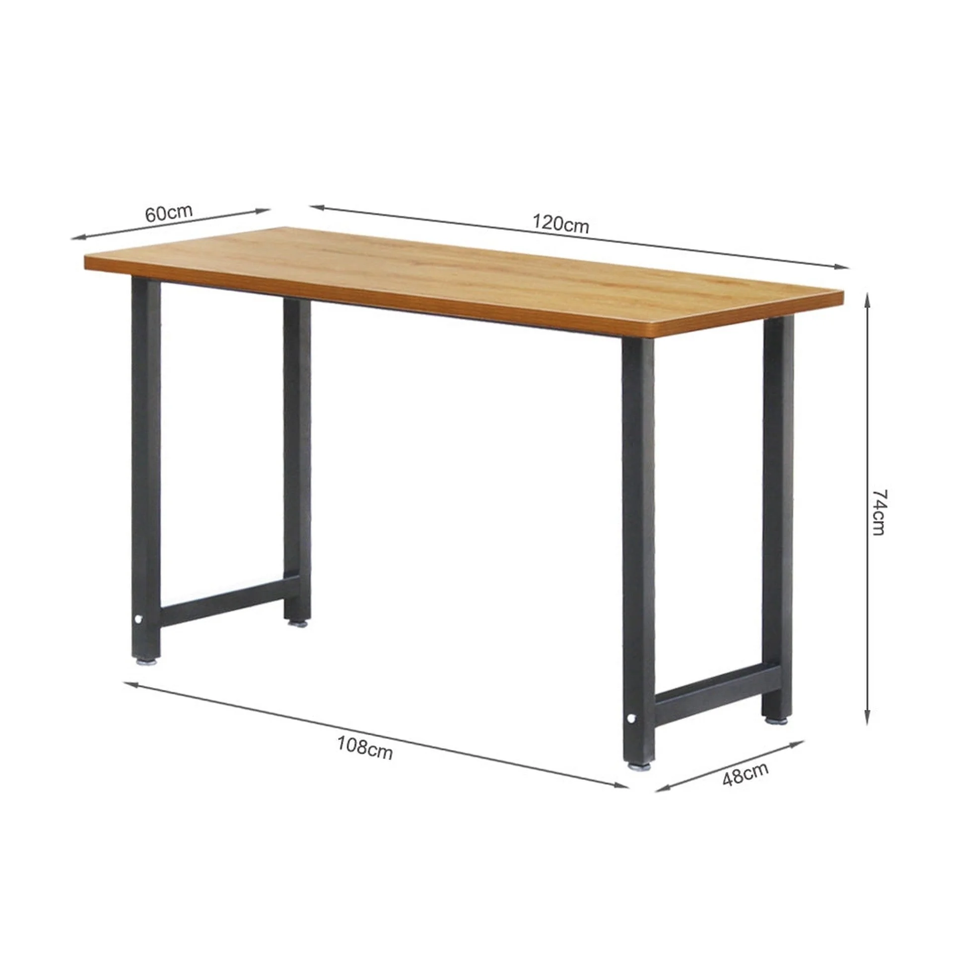 RYLEE 120cm Computer Desk - BLACK - Image 5