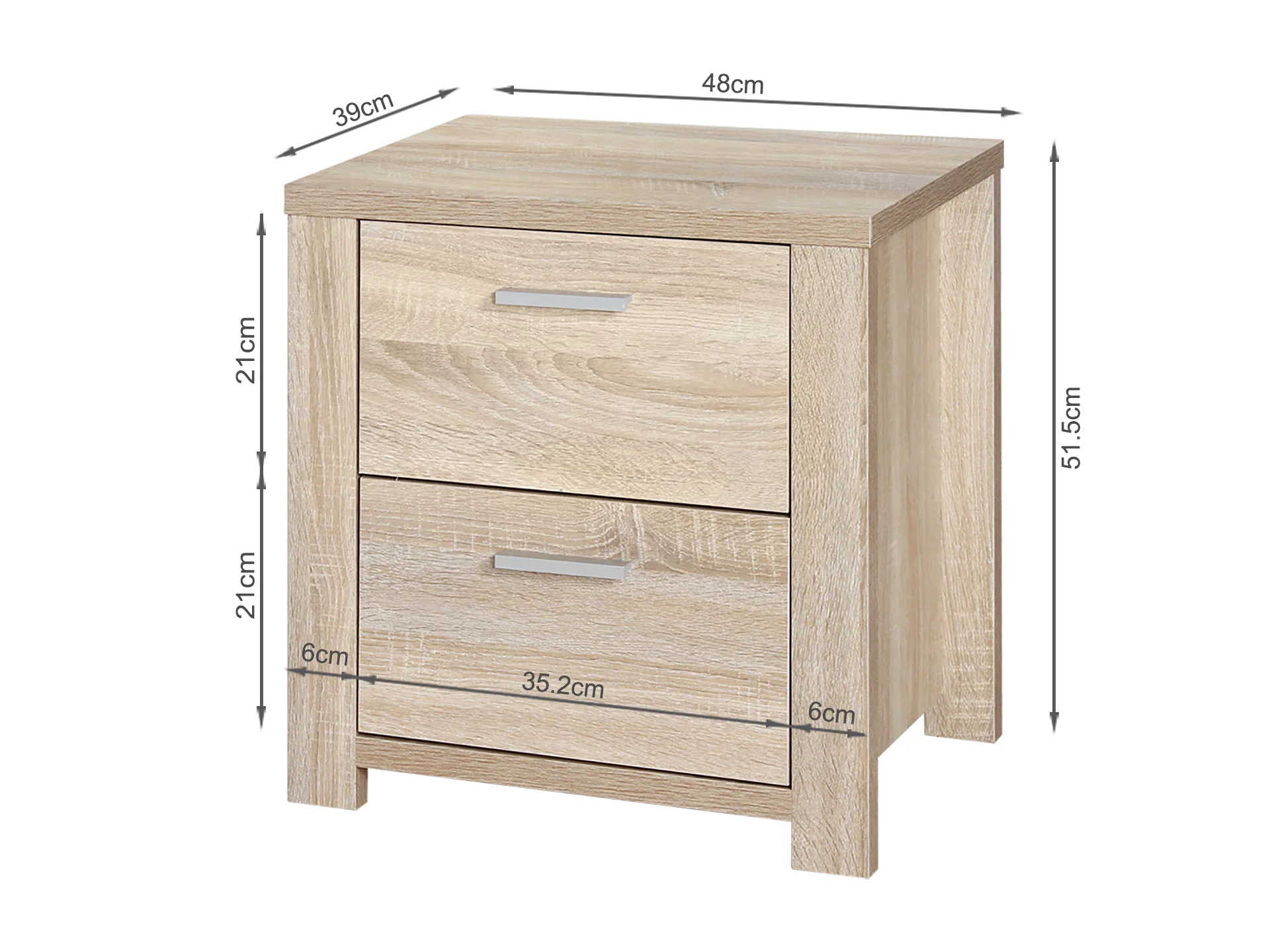 Sagano Bedside Table - Oak - Image 8