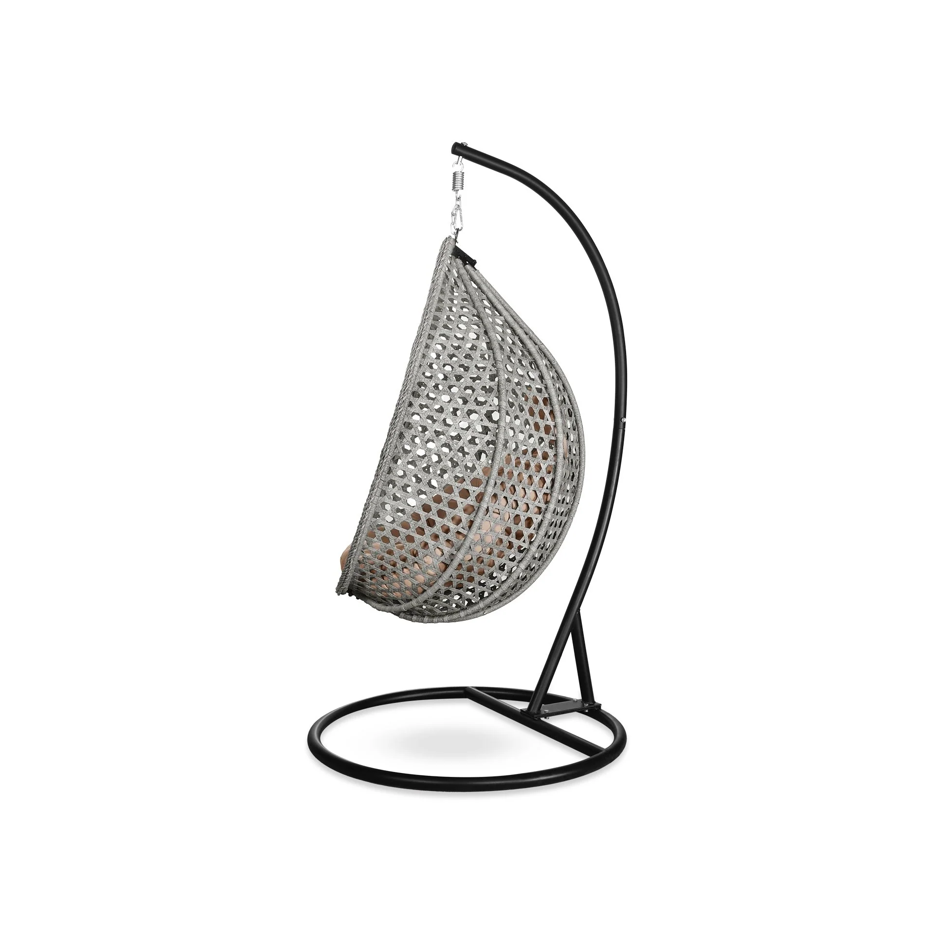 Salamis Outdoor Hanging Egg Chair - Natural + Brown - Image 4