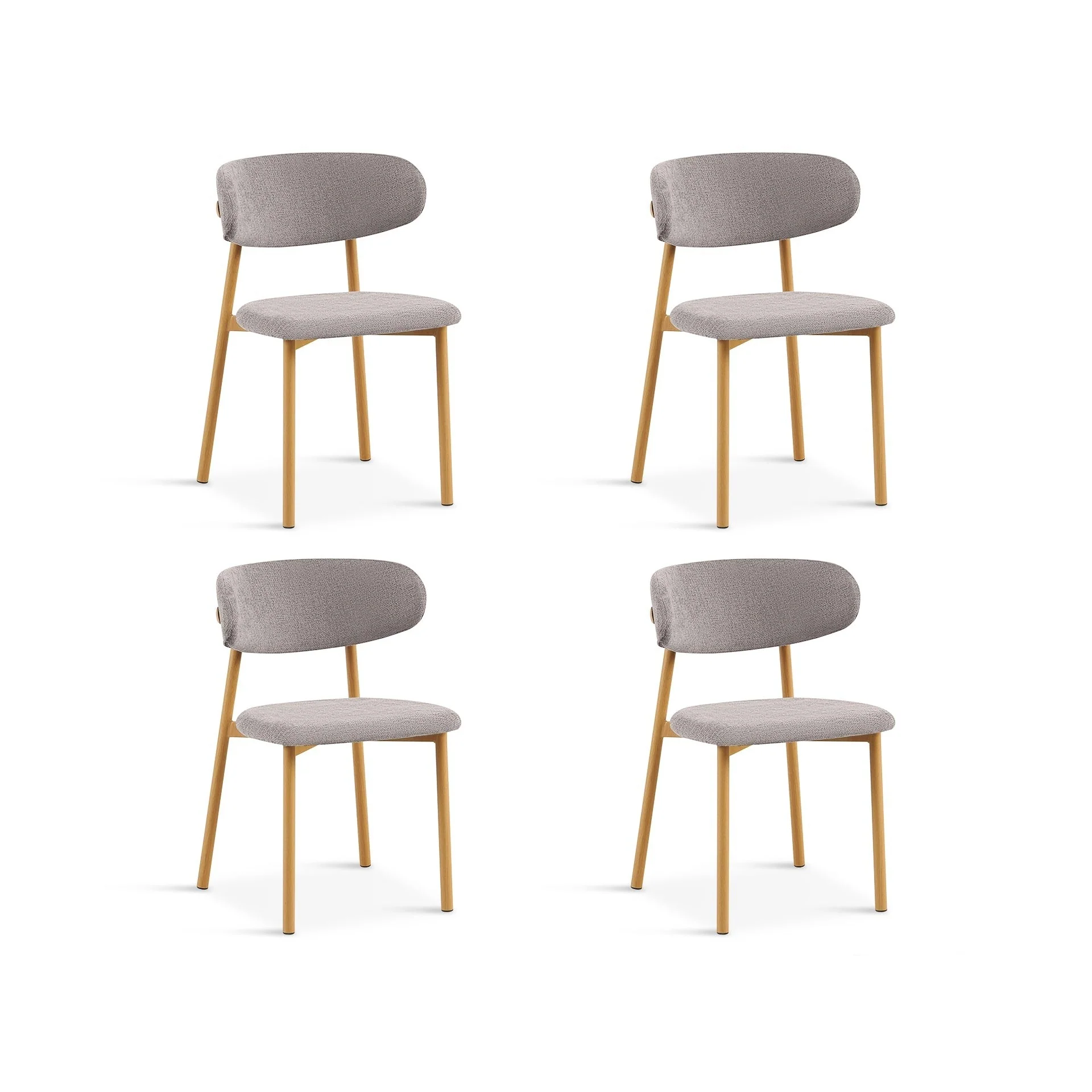 Sam Fabric Dining Chair - Set of 4 - Dark Grey - Image 7