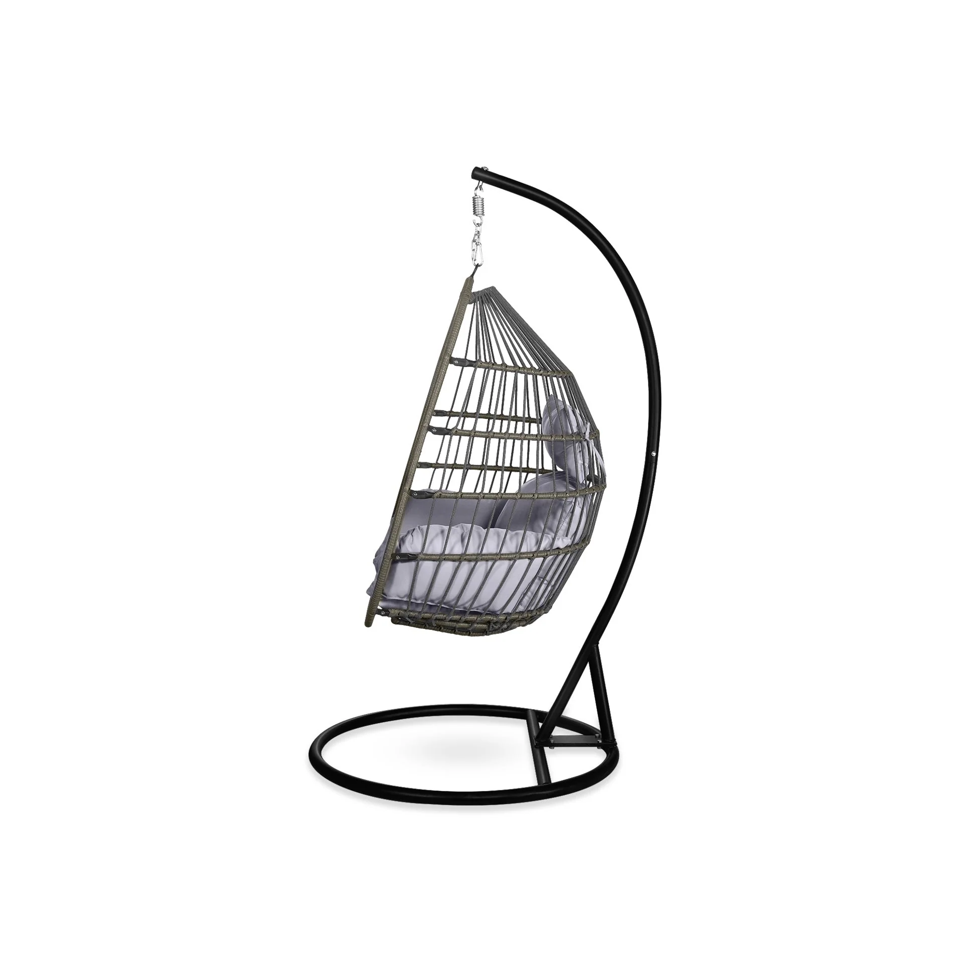 Samos Outdoor Hanging Egg Chair - Natural + Grey - Image 4