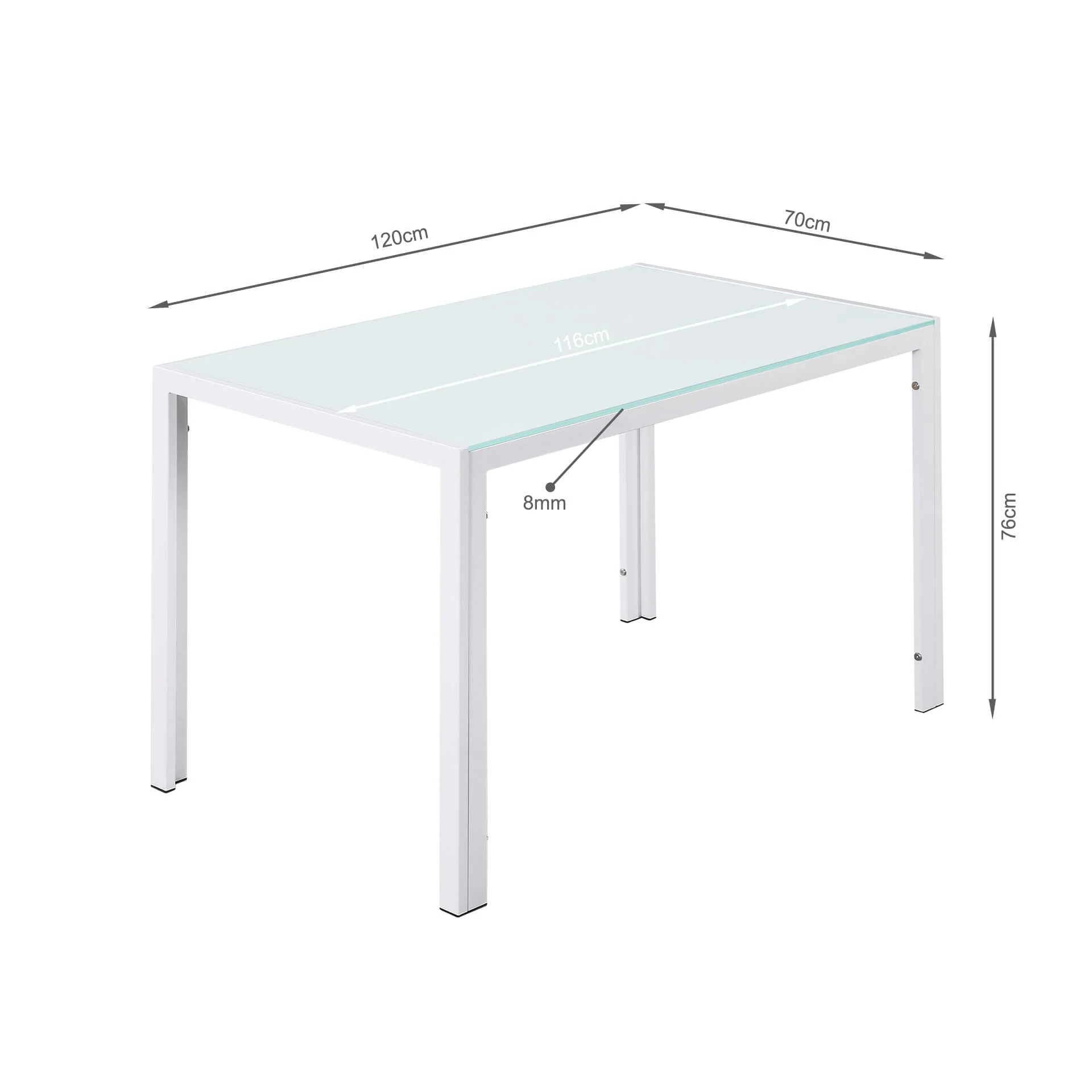 Samuel 5 Piece 1.2m Dining Set - White - Image 9