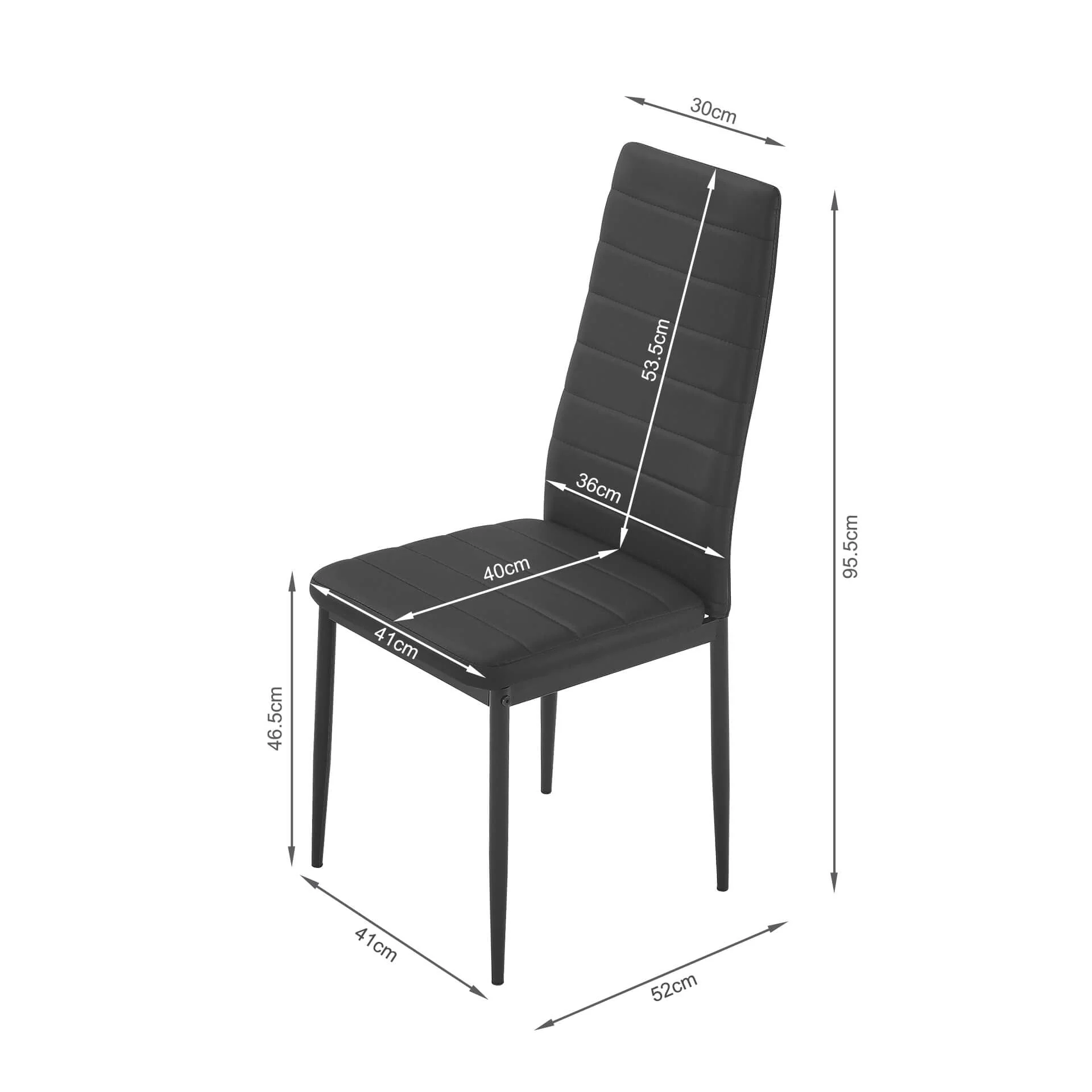 Samuel 5 Piece 1.4m Dining Set - Black - Image 14