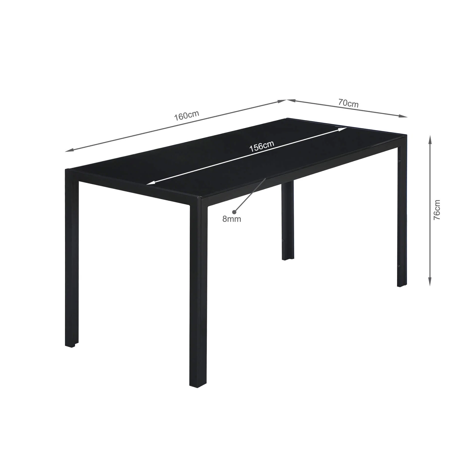 Samuel 7 Piece 1.6m Dining Set - Black - Image 14