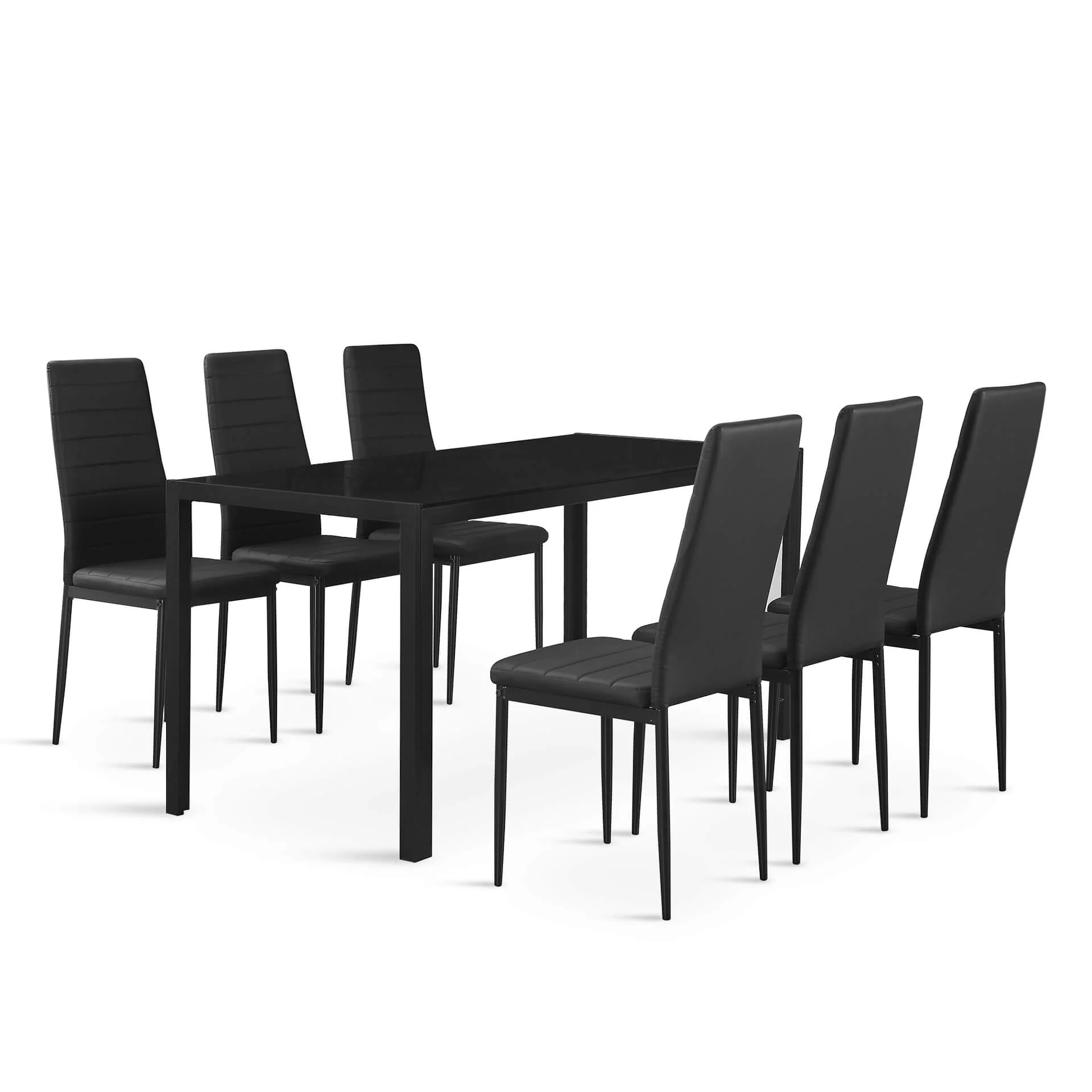 Samuel 7 Piece 1.6m Dining Set - Black - Image 5