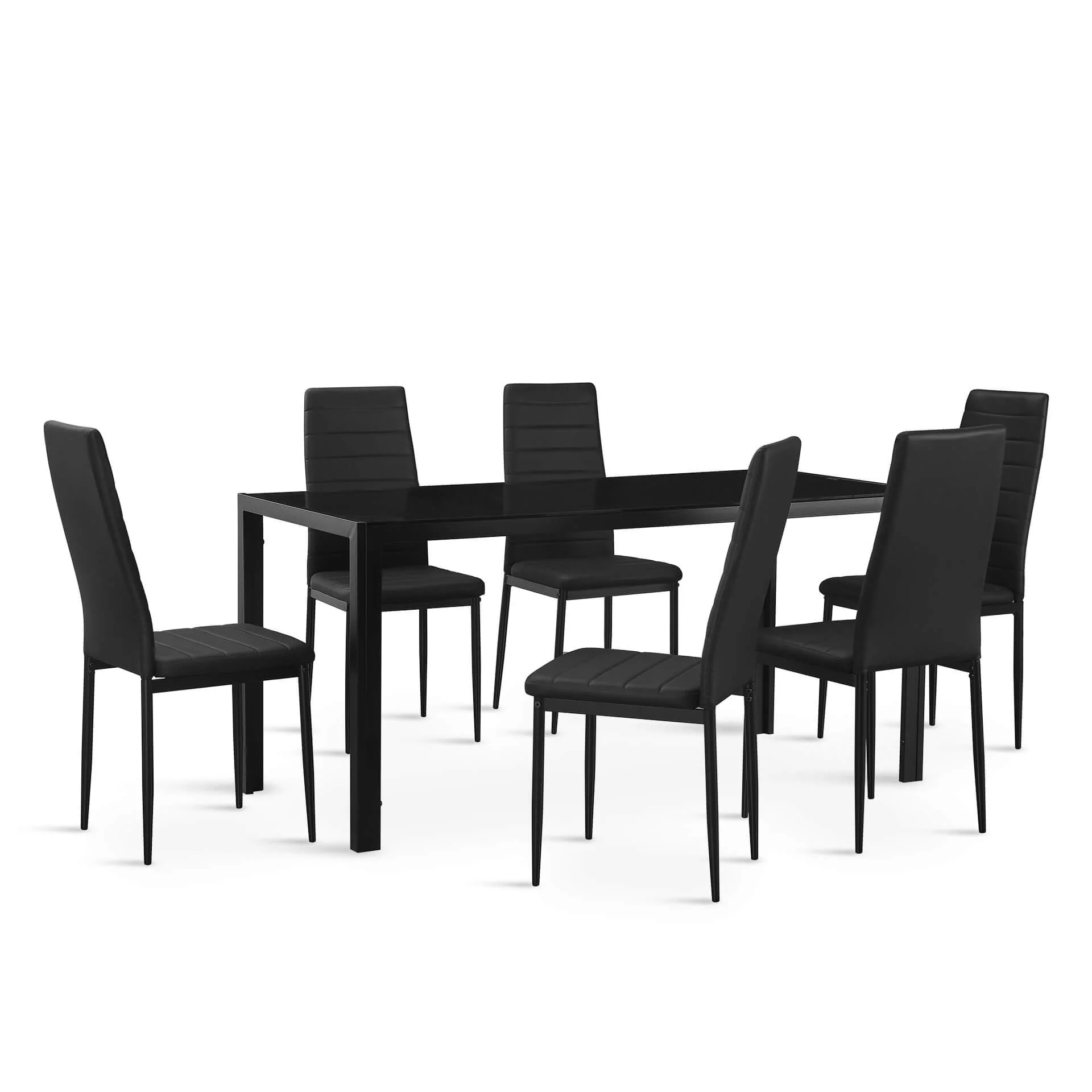Samuel 7 Piece 1.6m Dining Set - Black - Image 6