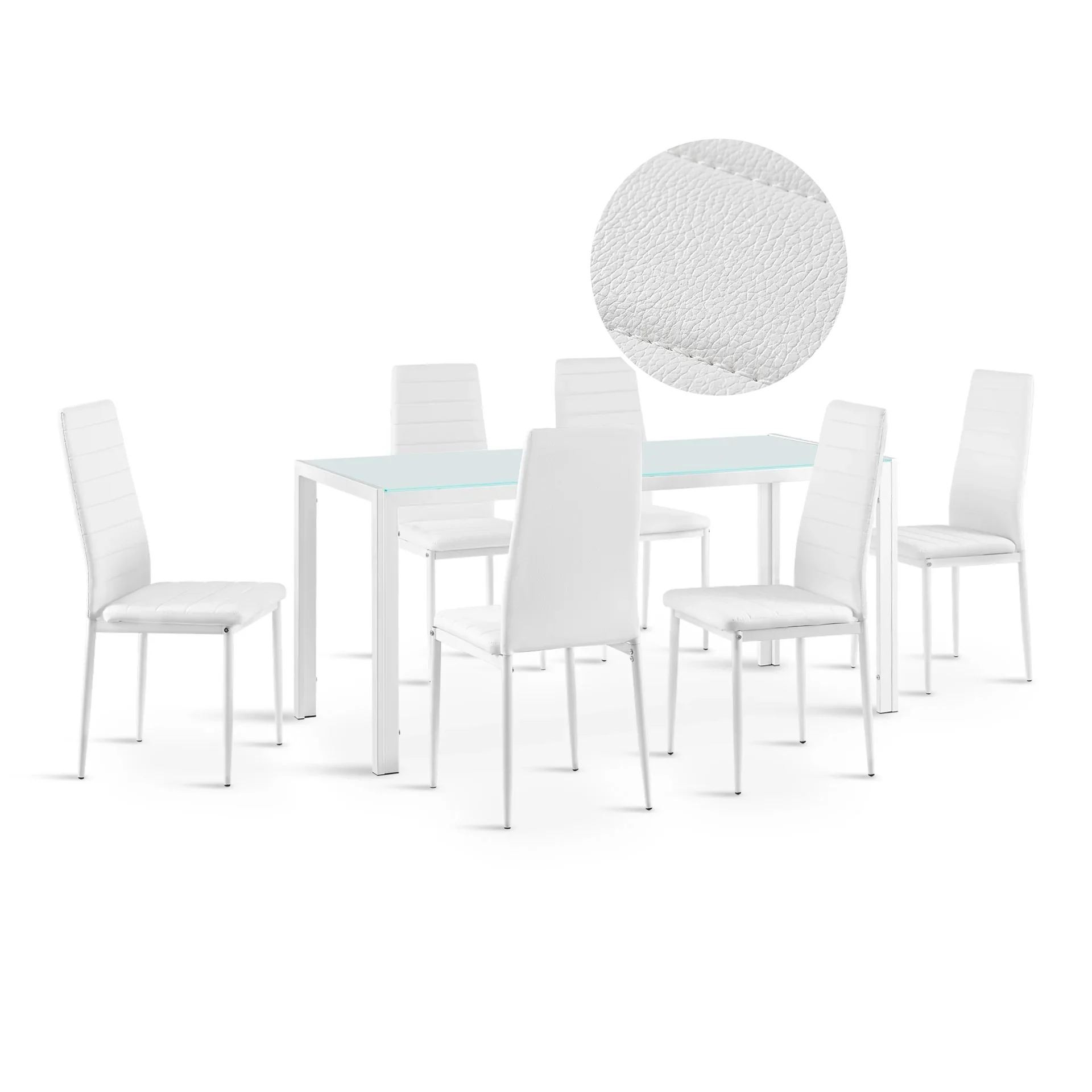 Samuel 7 Piece 1.6m Dining Set - White - Image 5